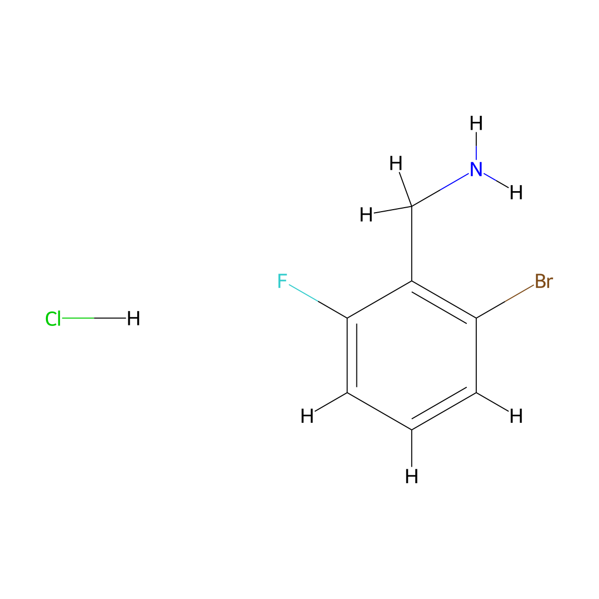 2-Bromo-6-fluorobenzylamine hcl molecular structure, CAS 1214330-90-1