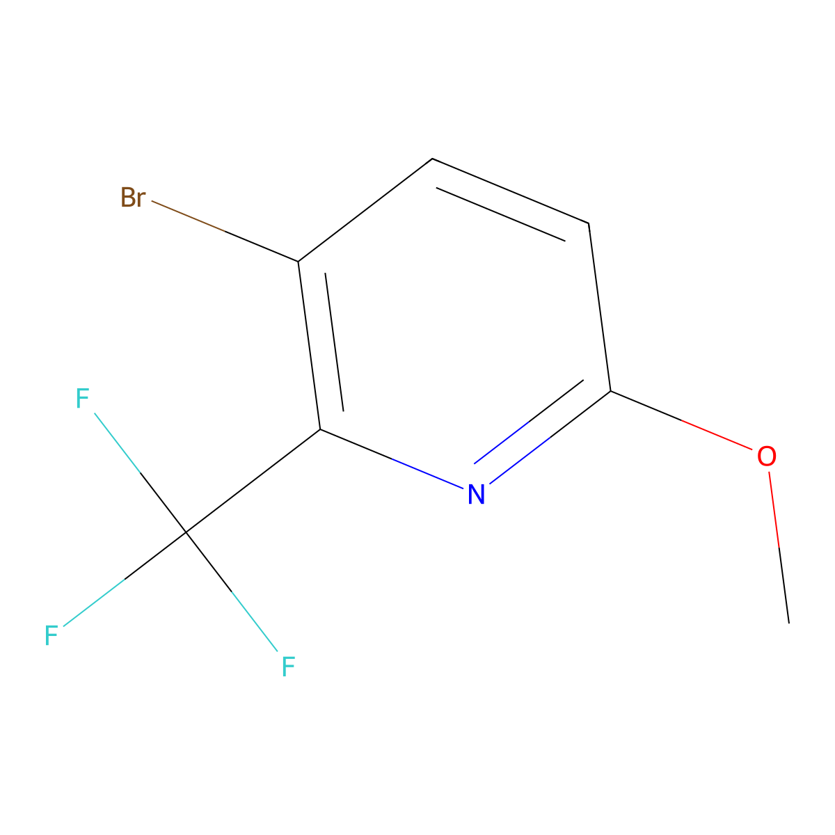 3-Bromo-6-methoxy-2-(trifluoromethyl)pyridine molecular structure, CAS 1214330-91-2