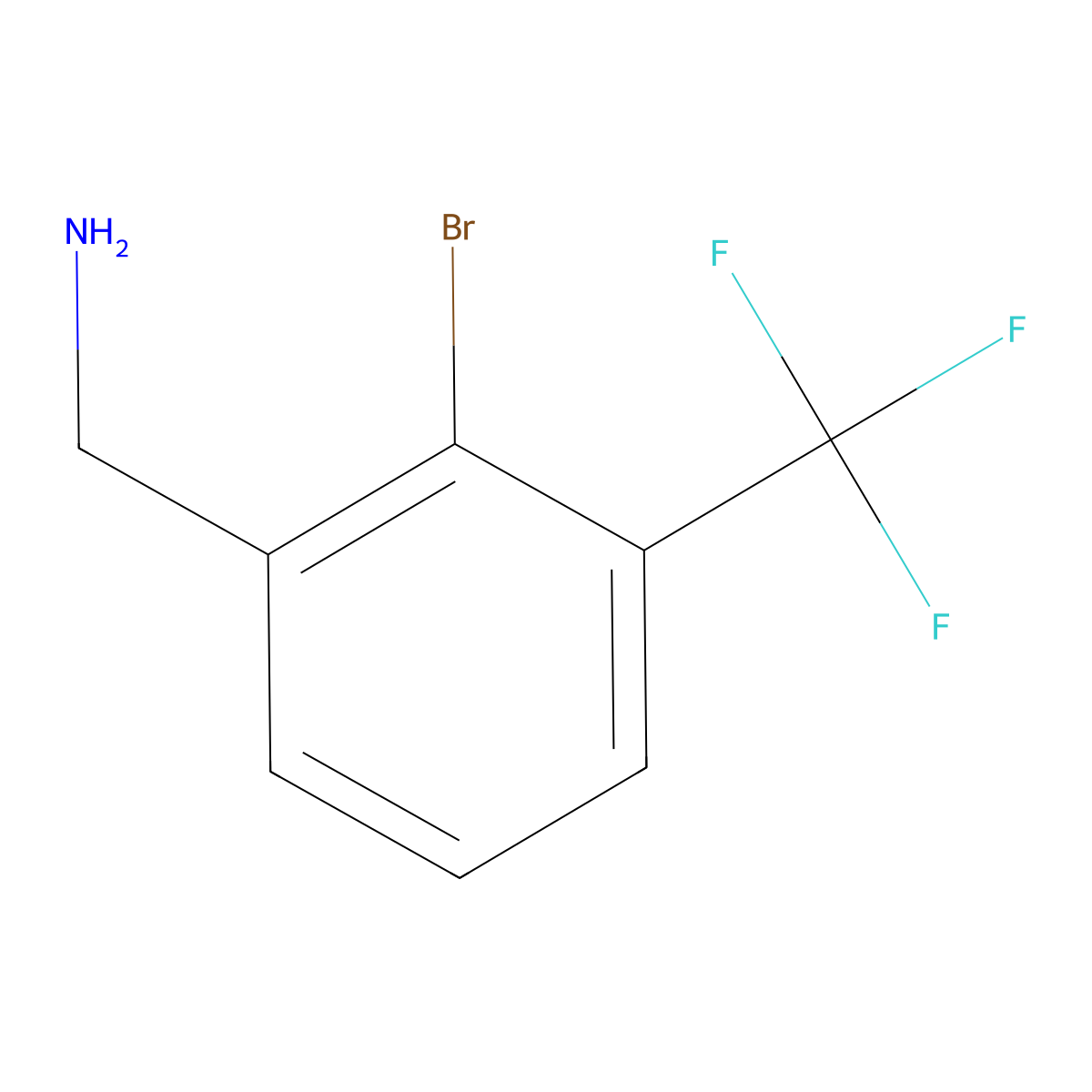 (2-Bromo-3-(trifluoromethyl)phenyl)methanamine molecular structure, CAS 1214330-99-0