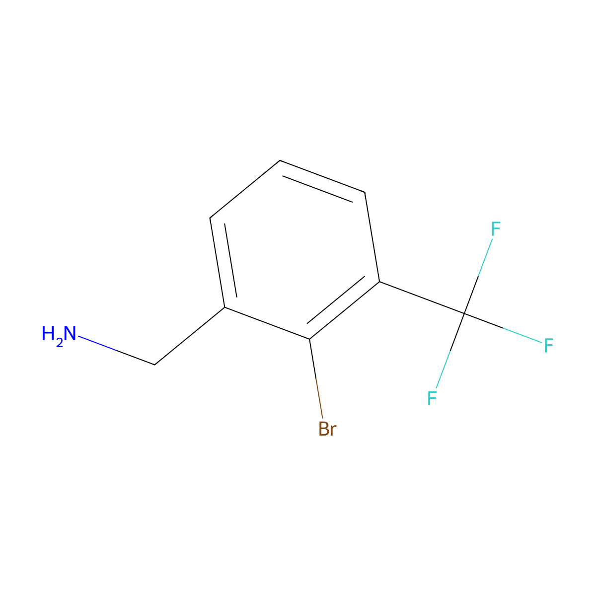 (2-Bromo-3-(trifluoromethyl)phenyl)methanamine molecular structure, CAS 1214330-99-0