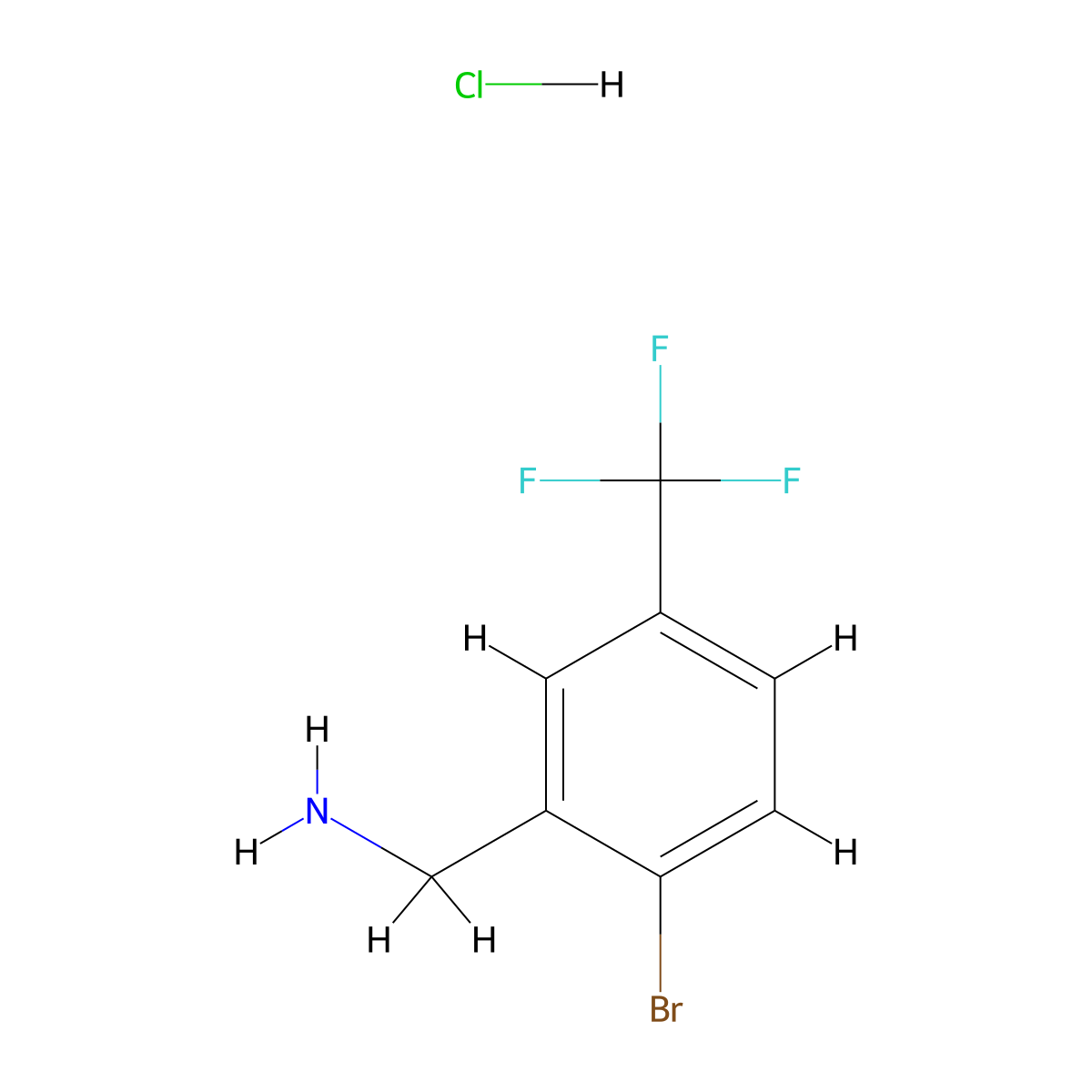 2-Bromo-5-(trifluoromethyl)benzylamine hydrochloride molecular structure, CAS 1214331-01-7