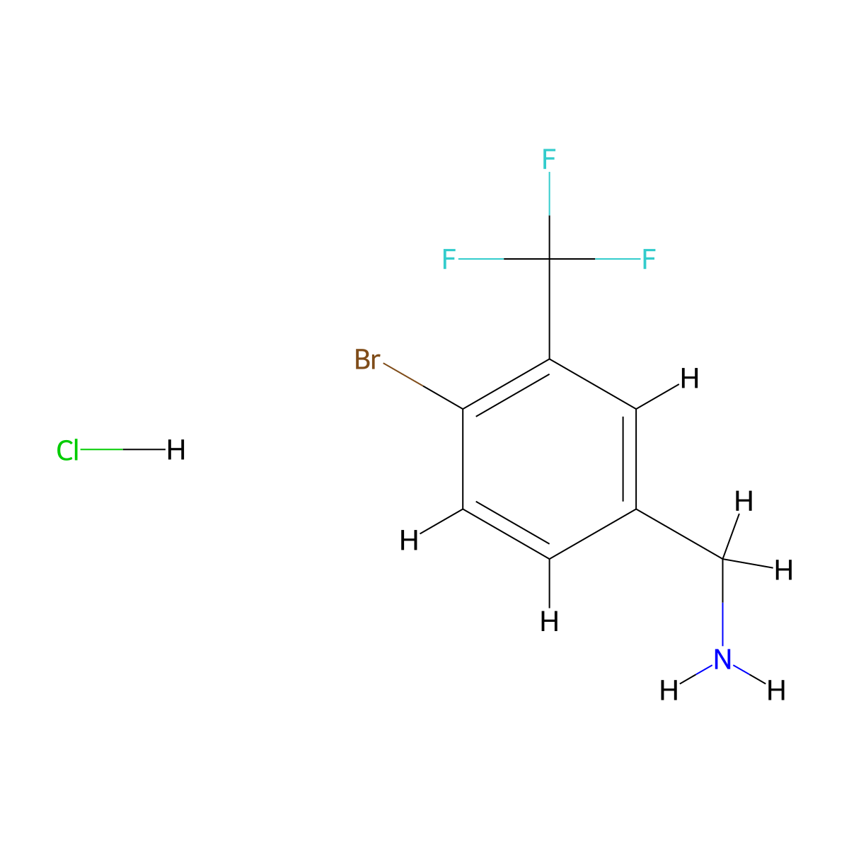 1-(4-Bromo-3-(trifluoromethyl)phenyl)methanamine hydrochloride molecular structure, CAS 1214331-03-9