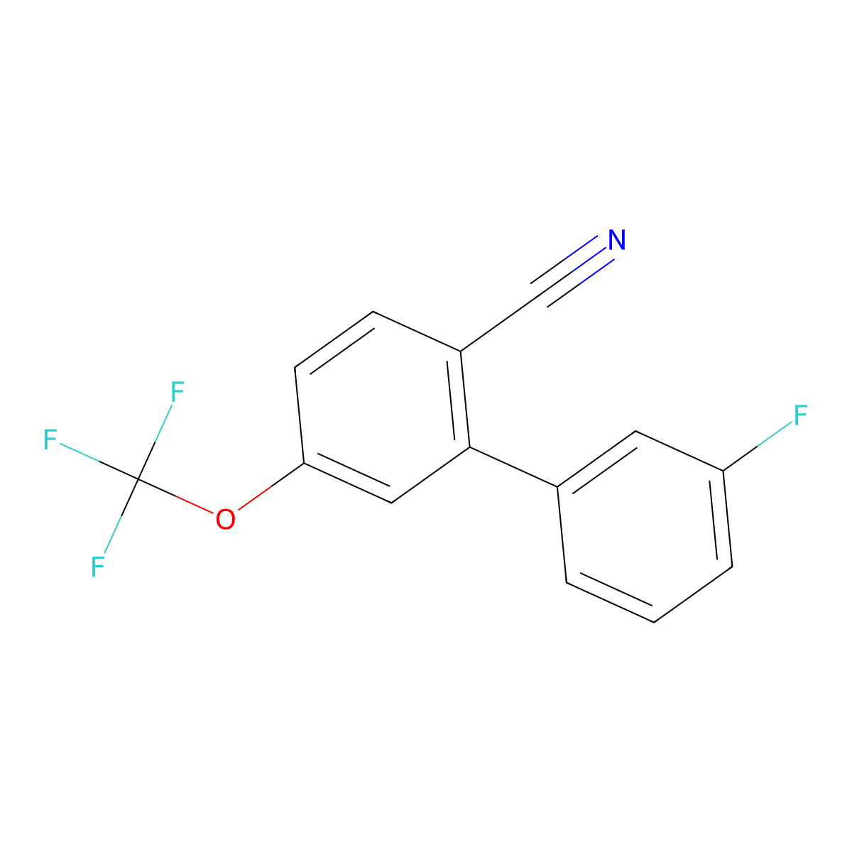 2-(3-Fluorophenyl)-4-(trifluoromethoxy)benzonitrile molecular structure, CAS 1214331-19-7
