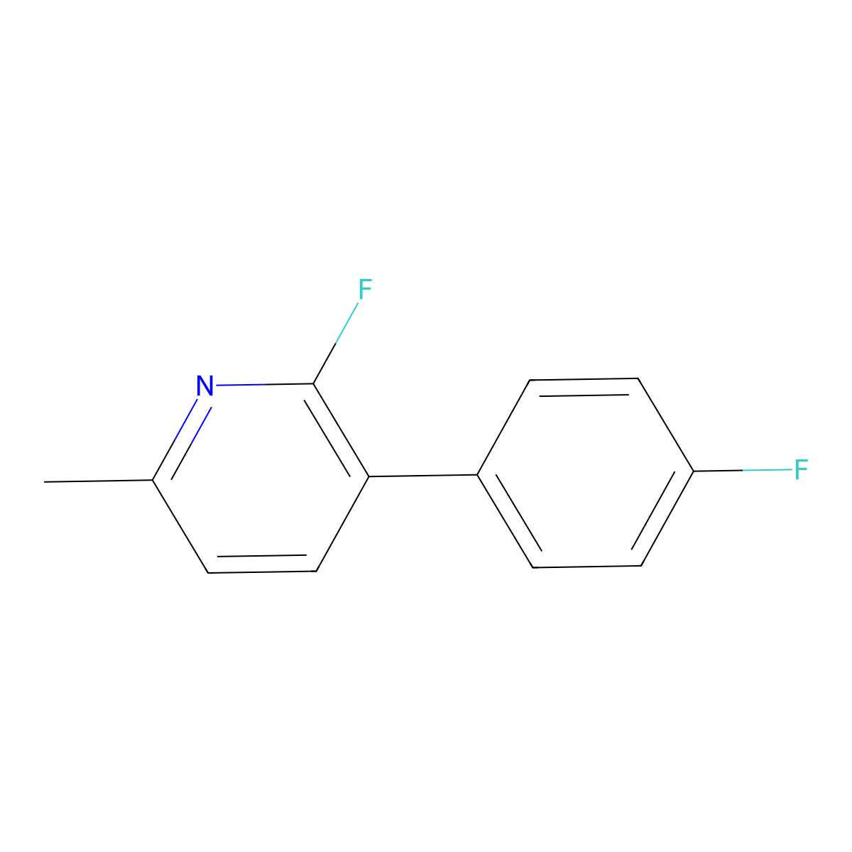 2-Fluoro-3-(4-fluorophenyl)-6-methylpyridine molecular structure, CAS 1214331-20-0