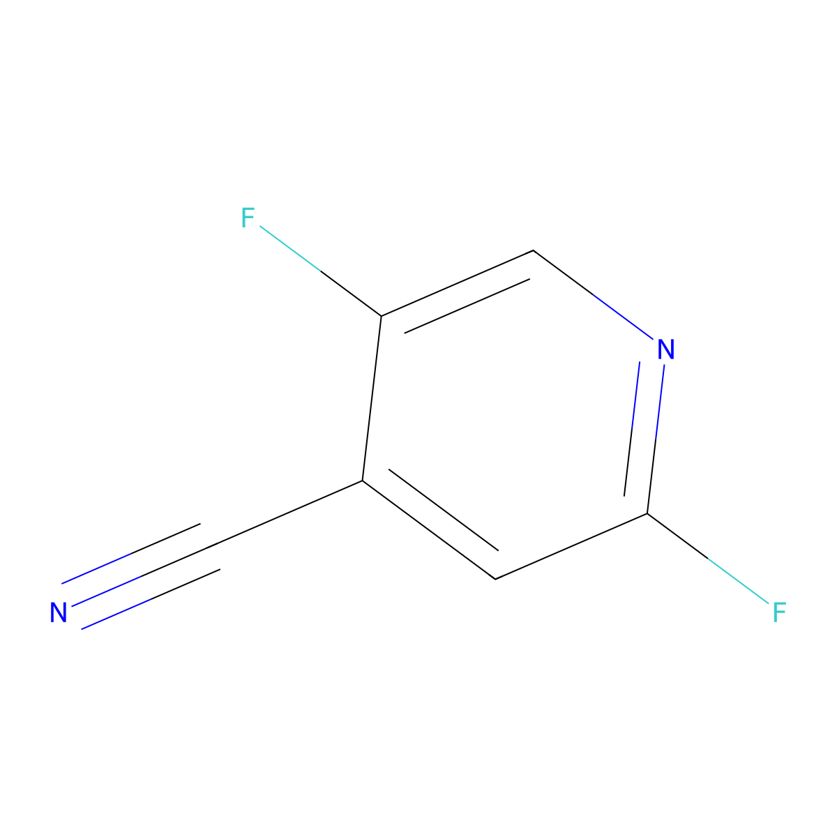 2,5-Difluoroisonicotinonitrile molecular structure, CAS 1214331-33-5