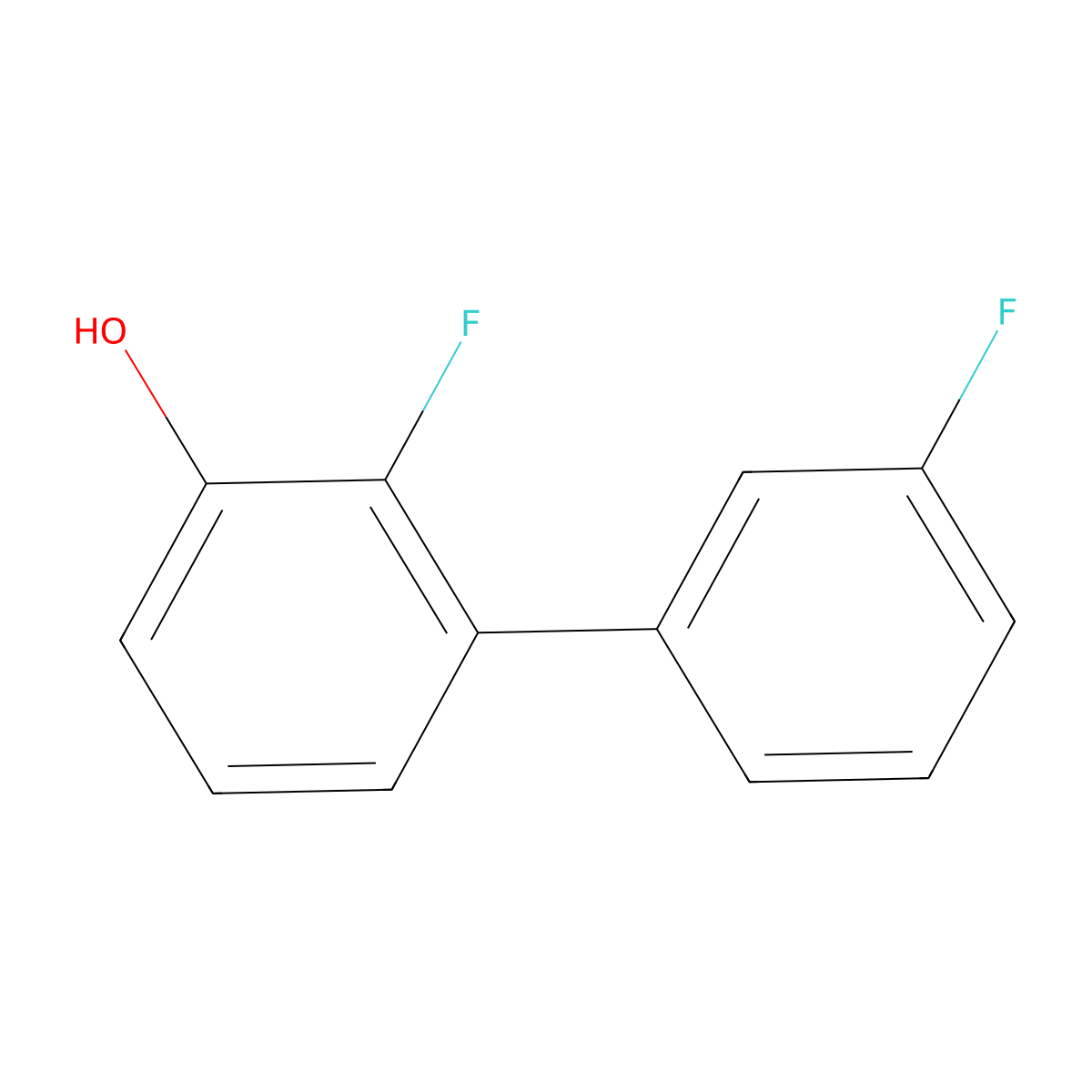 2-Fluoro-3-(3-fluorophenyl)phenol molecular structure, CAS 1214331-34-6