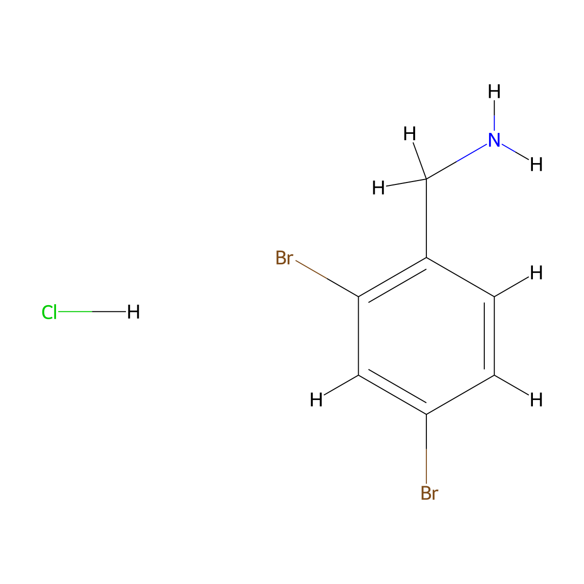 (2,4-Dibromophenyl)methanamine hydrochloride molecular structure, CAS 1214331-39-1