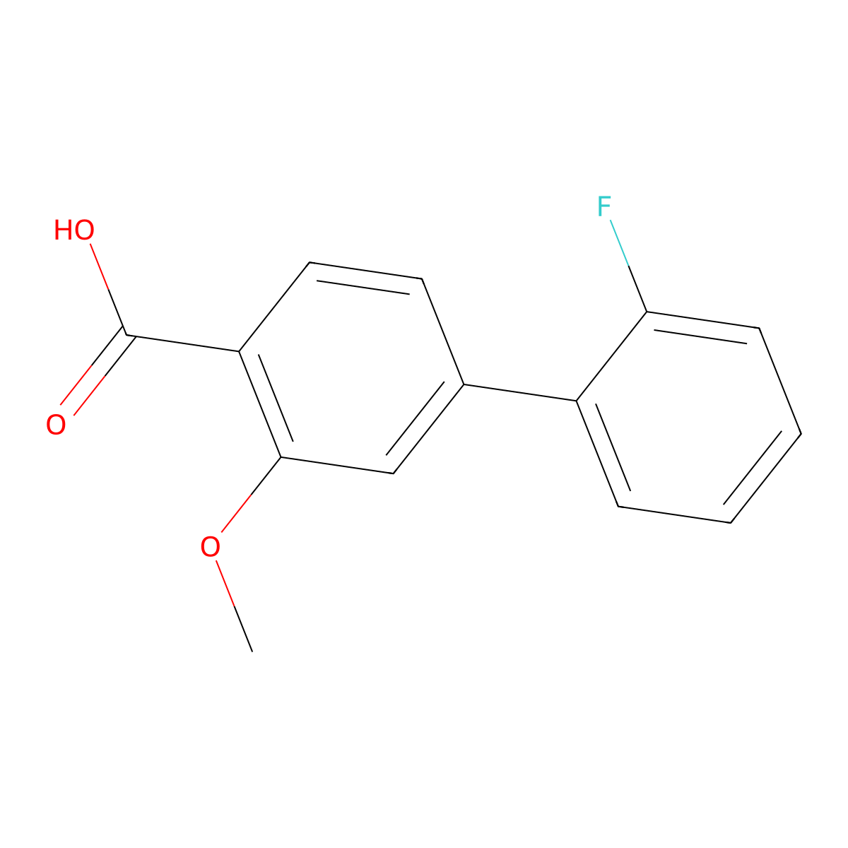 4-(2-Fluorophenyl)-2-methoxybenzoic acid molecular structure, CAS 1214331-48-2