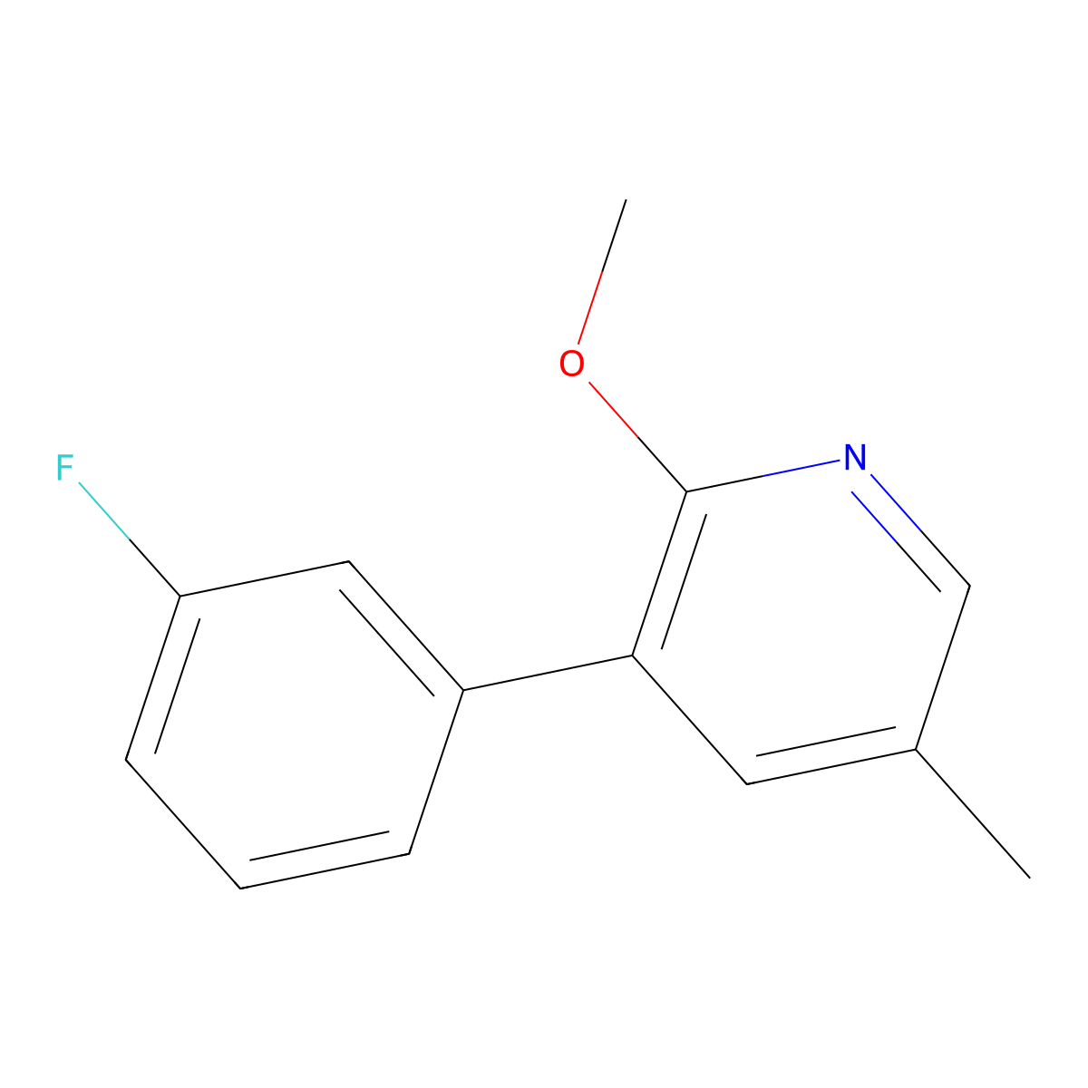 3-(3-Fluorophenyl)-2-methoxy-5-methylpyridine molecular structure, CAS 1214331-51-7