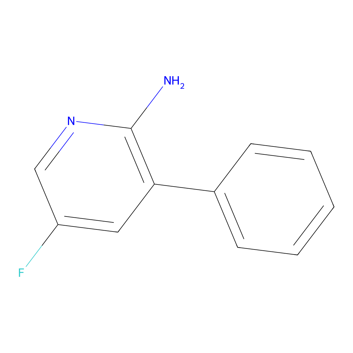 5-Fluoro-3-phenylpyridin-2-amine molecular structure, CAS 1214331-56-2