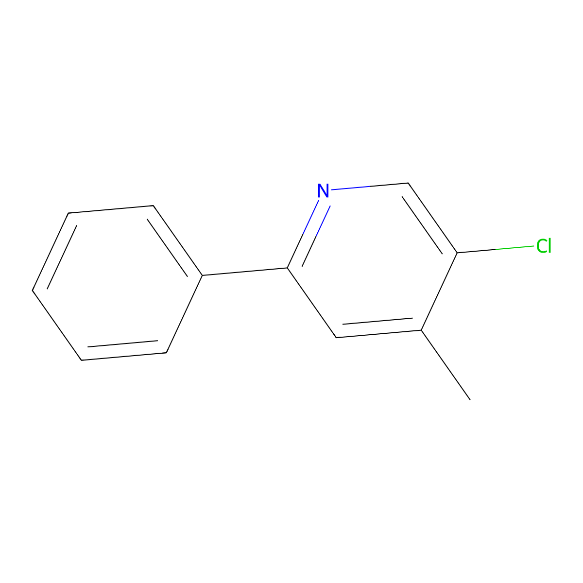 5-Chloro-4-methyl-2-phenylpyridine molecular structure, CAS 1214331-64-2
