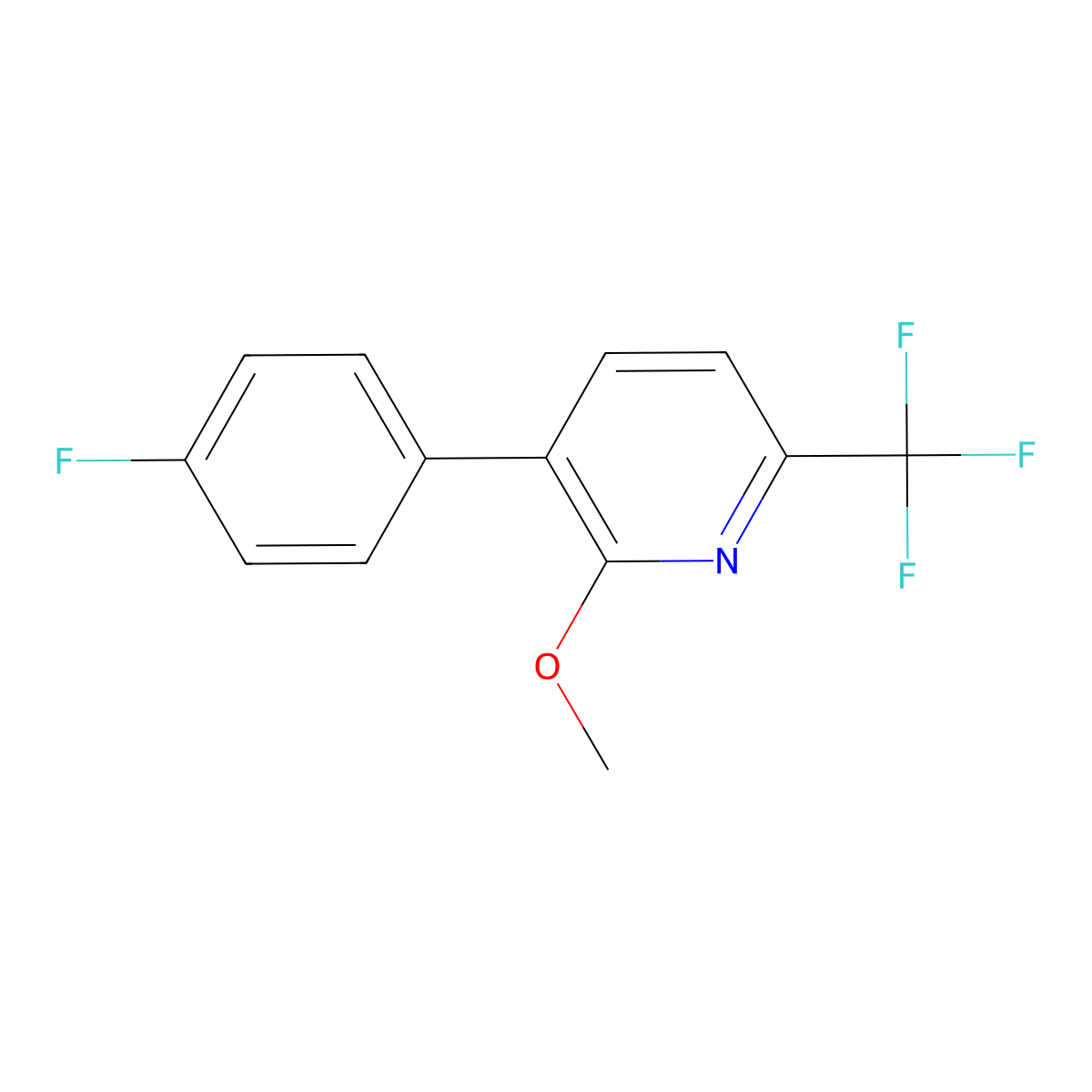 3-(4-Fluorophenyl)-2-methoxy-6-(trifluoromethyl)pyridine molecular structure, CAS 1214331-65-3