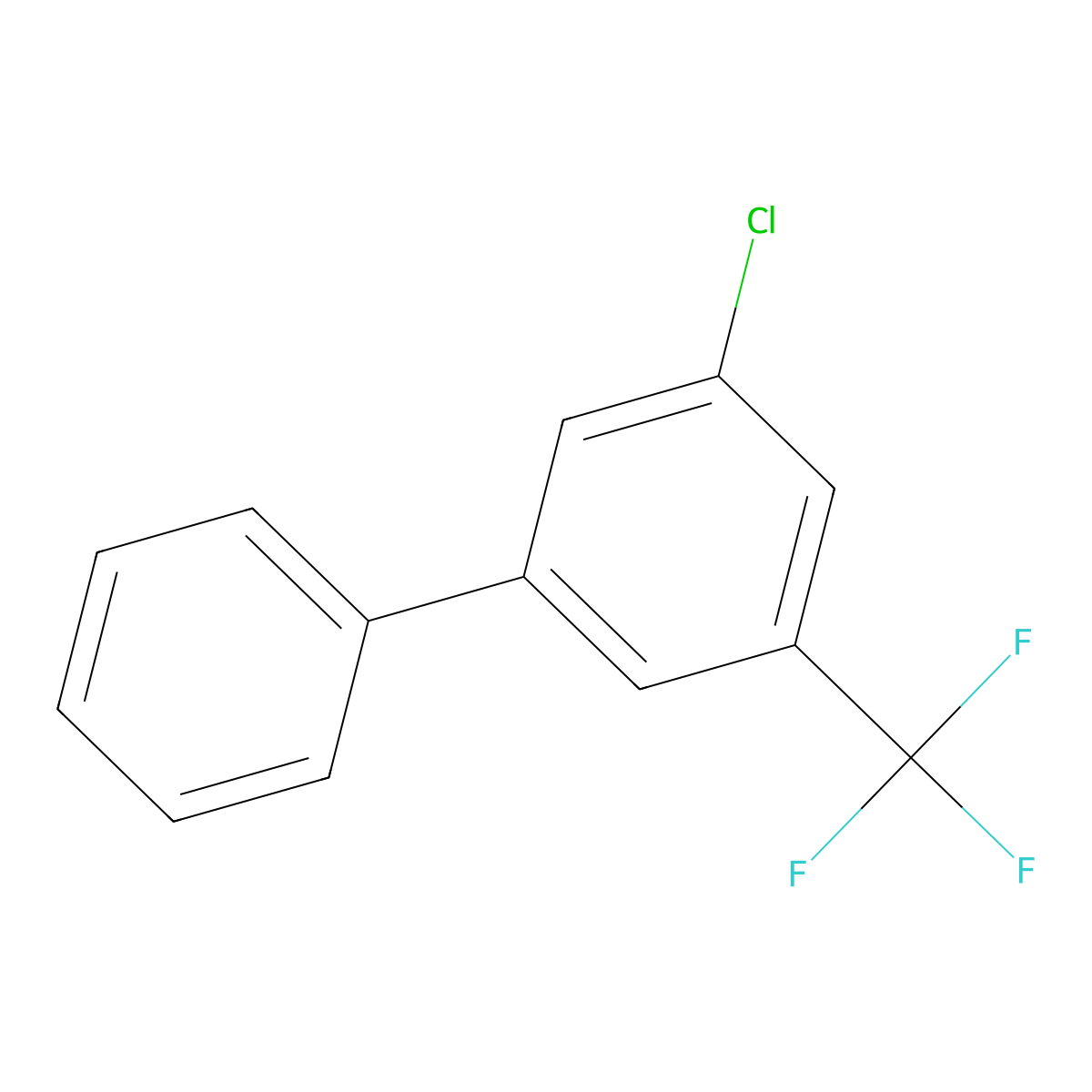 3-Chloro-5-(trifluoromethyl)-1,1'-biphenyl molecular structure, CAS 1214331-70-0