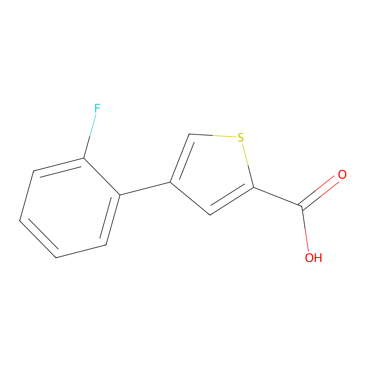 4-(2-Fluorophenyl)thiophene-2-carboxylic acid molecular structure, CAS 1214331-91-5