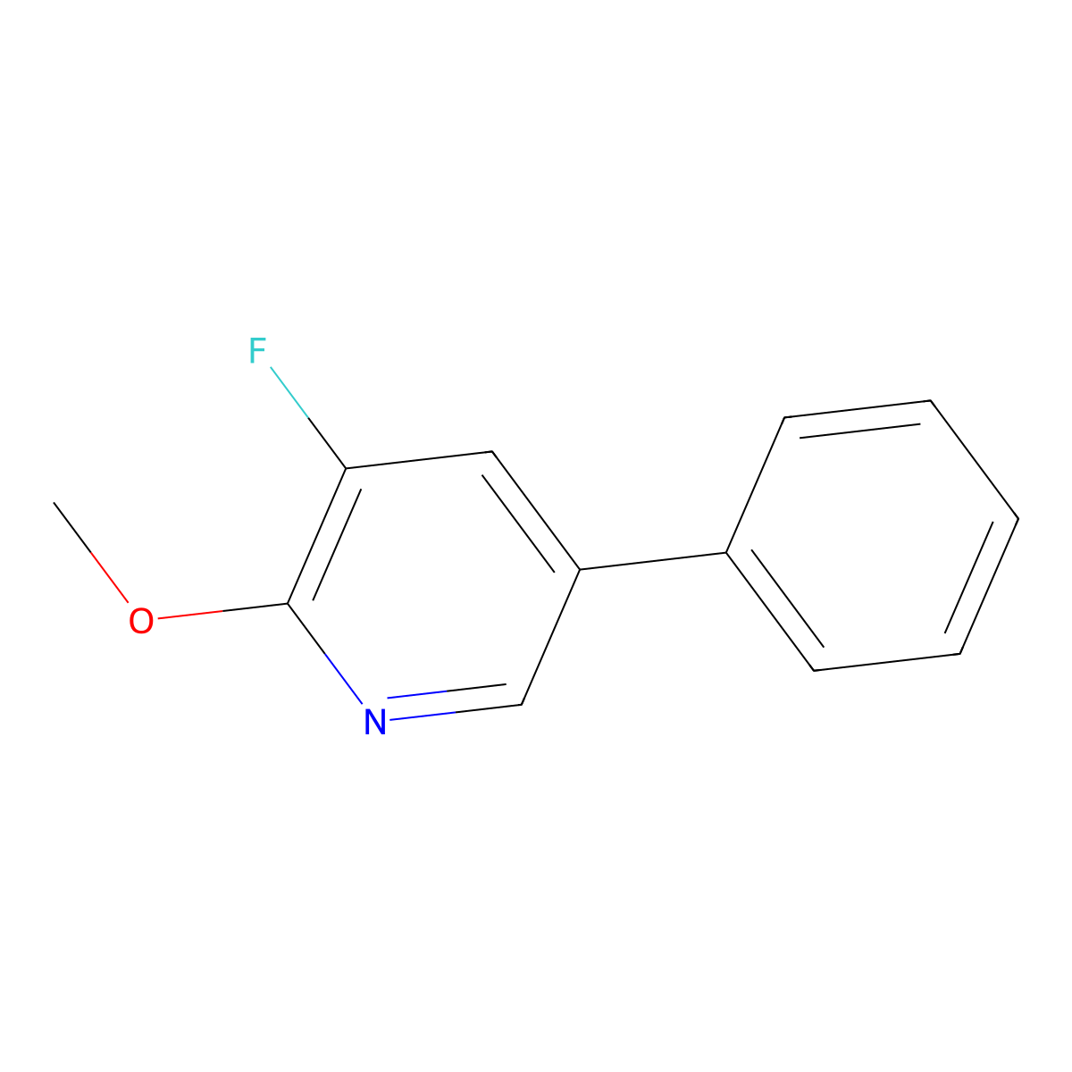 3-Fluoro-2-methoxy-5-phenylpyridine molecular structure, CAS 1214331-92-6