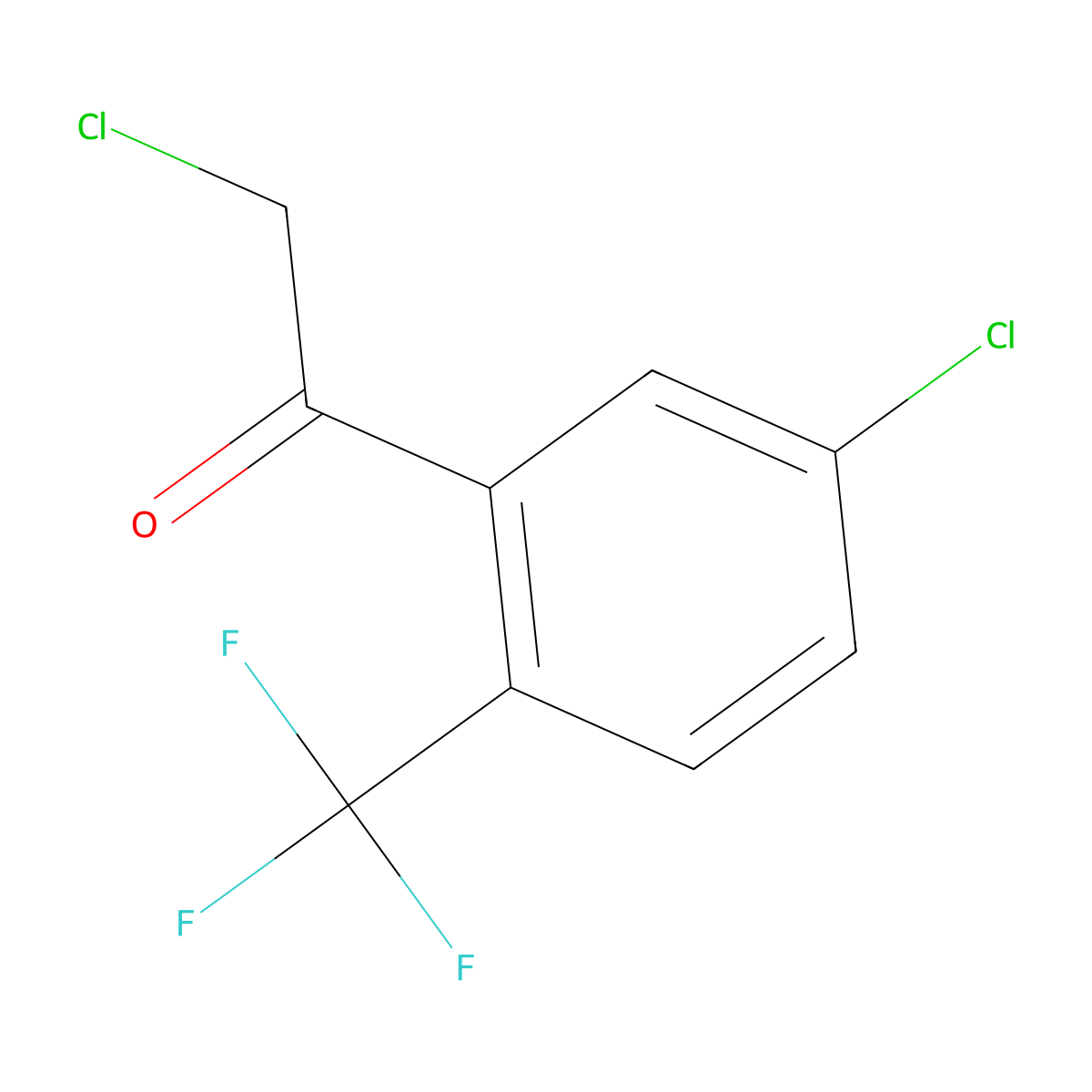 2-Chloro-1-[5-chloro-2-(trifluoromethyl)phenyl]ethanone molecular structure, CAS 1214332-10-1