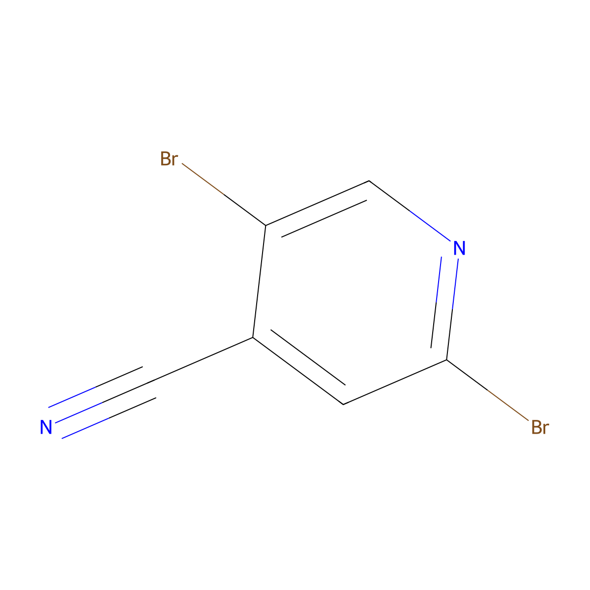 2,5-Dibromopyridine-4-carbonitrile molecular structure, CAS 1214332-11-2