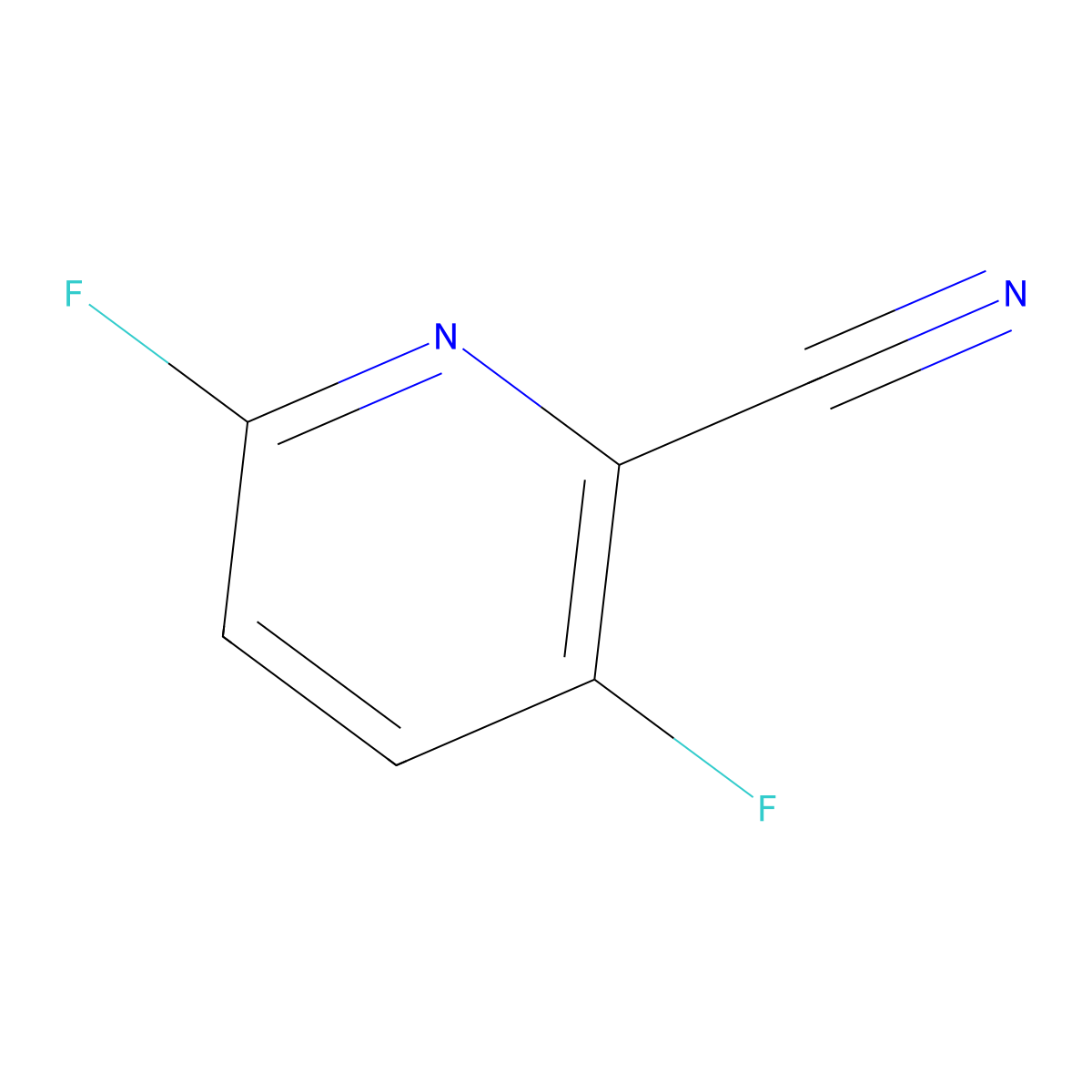 3,6-Difluoropicolinonitrile molecular structure, CAS 1214332-12-3