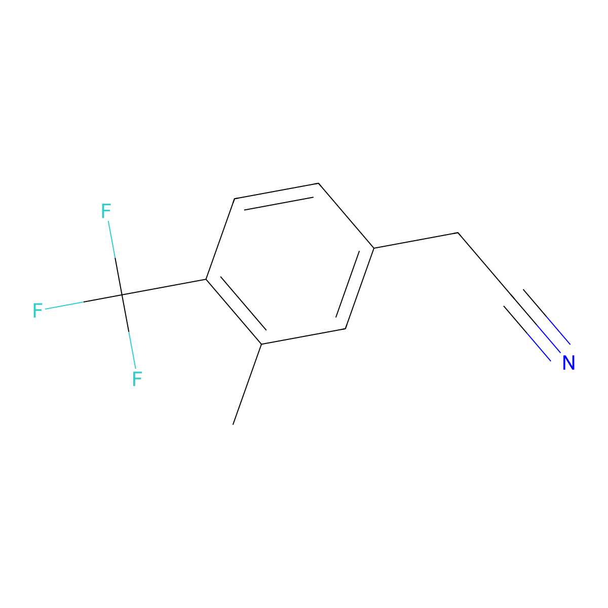 2-(3-Methyl-4-(trifluoromethyl)phenyl)acetonitrile molecular structure, CAS 1214332-15-6