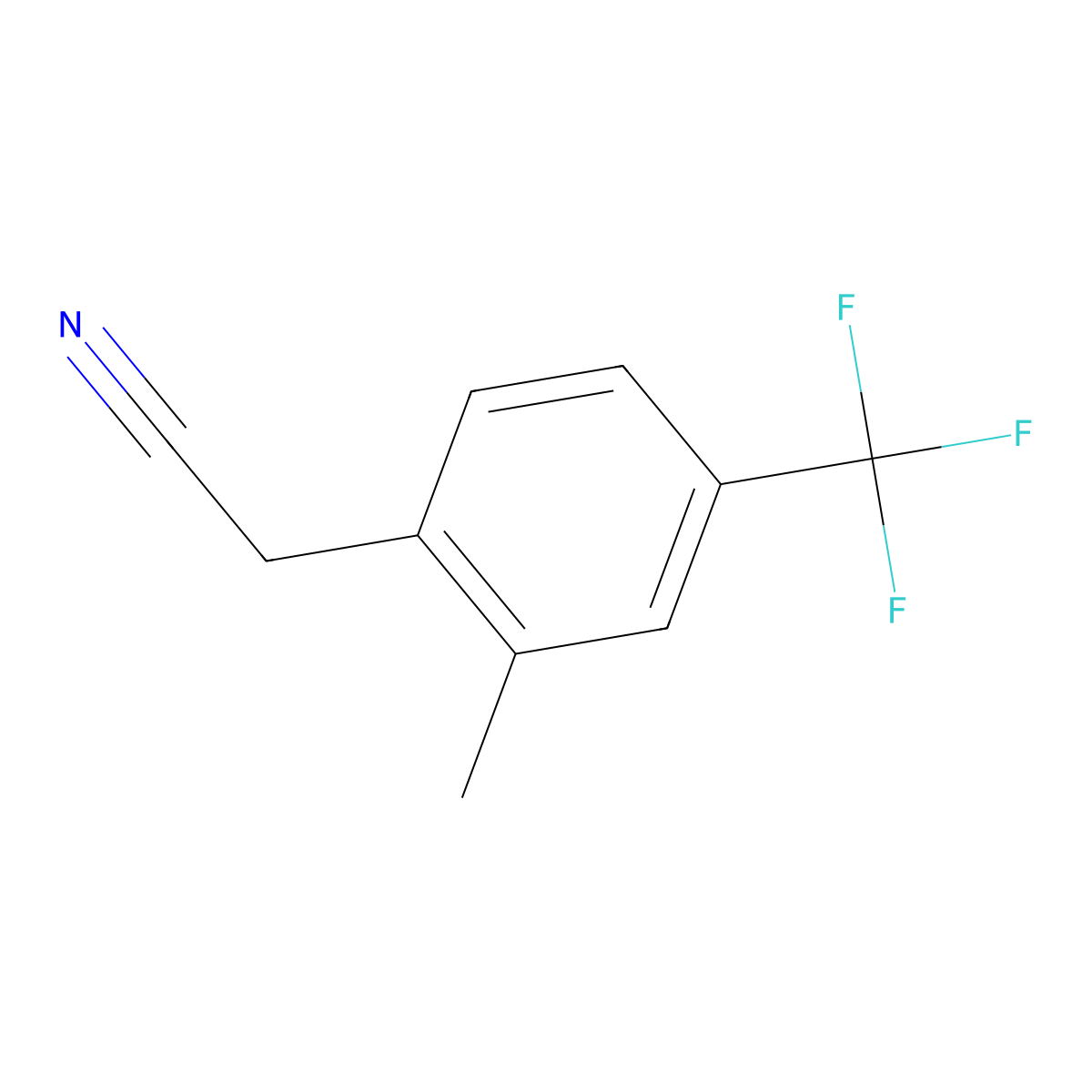 2-(2-Methyl-4-(trifluoromethyl)phenyl)acetonitrile molecular structure, CAS 1214332-16-7