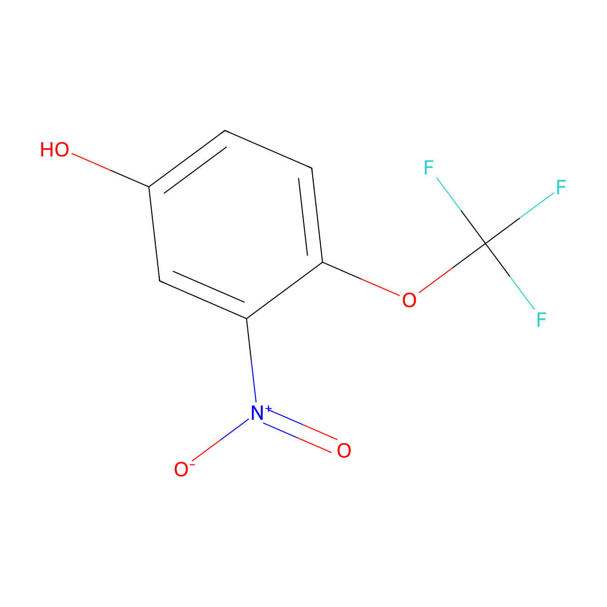 3-Nitro-4-(trifluoromethoxy)phenol molecular structure, CAS 1214332-23-6