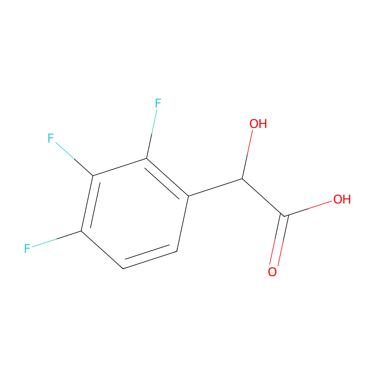 2-Hydroxy-2-(2,3,4-trifluorophenyl)acetic acid molecular structure, CAS 1214332-27-0