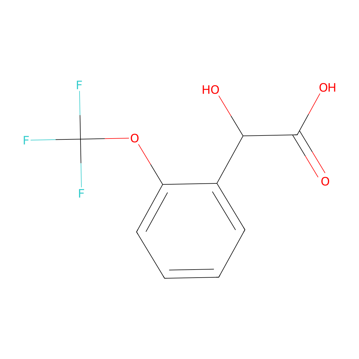 2-Hydroxy-2-[2-(trifluoromethoxy)phenyl]acetic acid molecular structure, CAS 1214332-29-2