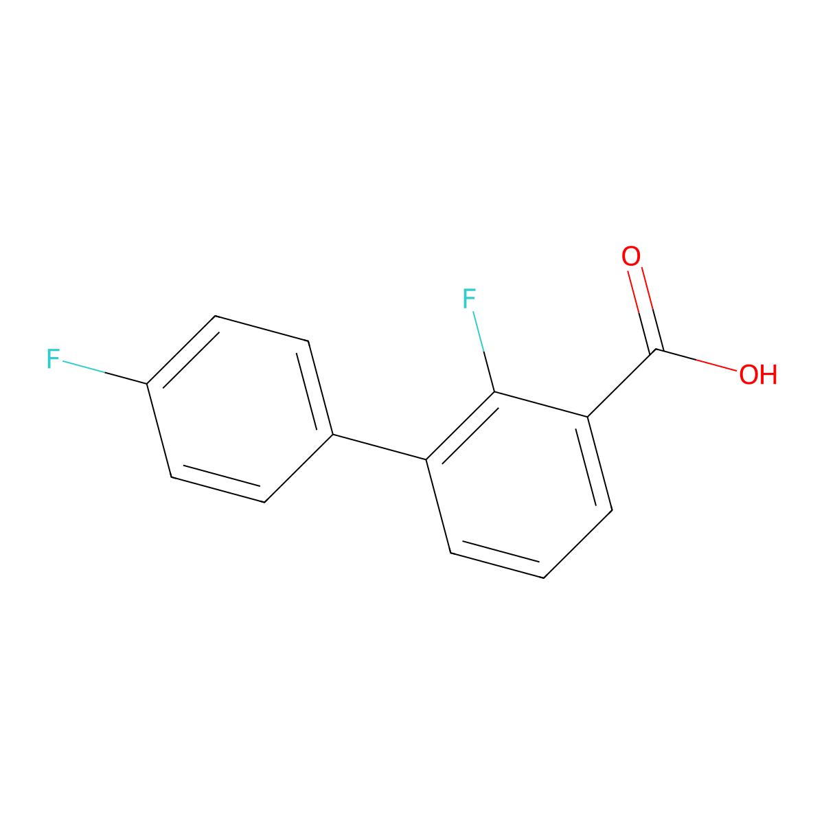 2-Fluoro-3-(4-fluorophenyl)benzoic acid molecular structure, CAS 1214332-32-7