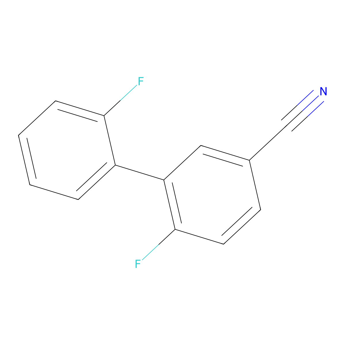 4-Fluoro-3-(2-fluorophenyl)benzonitrile molecular structure, CAS 1214332-36-1
