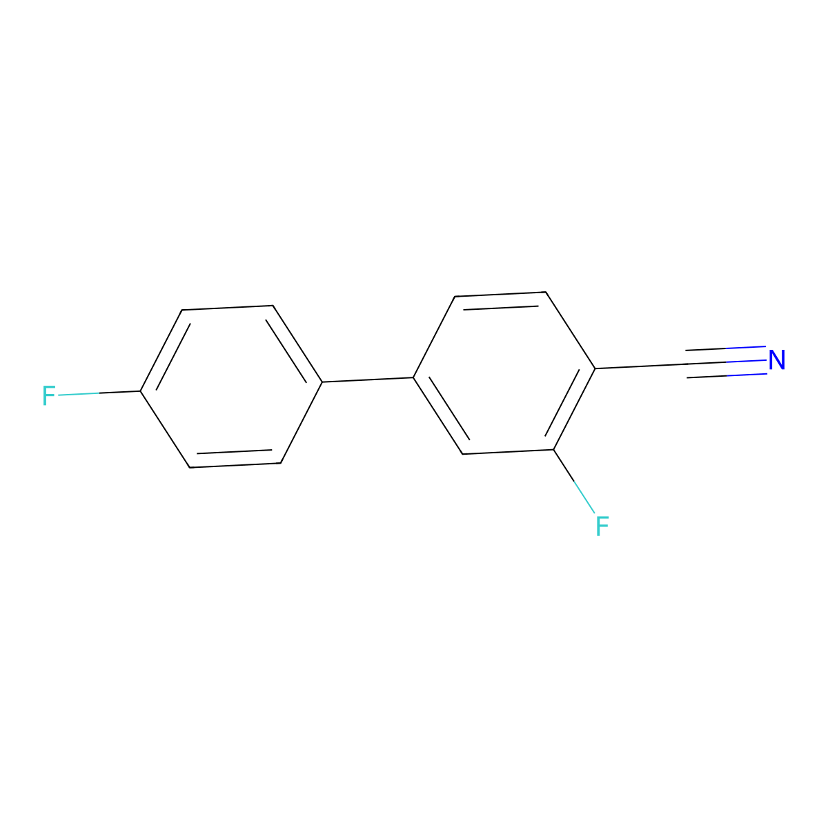 2-Fluoro-4-(4-fluorophenyl)benzonitrile molecular structure, CAS 1214332-40-7