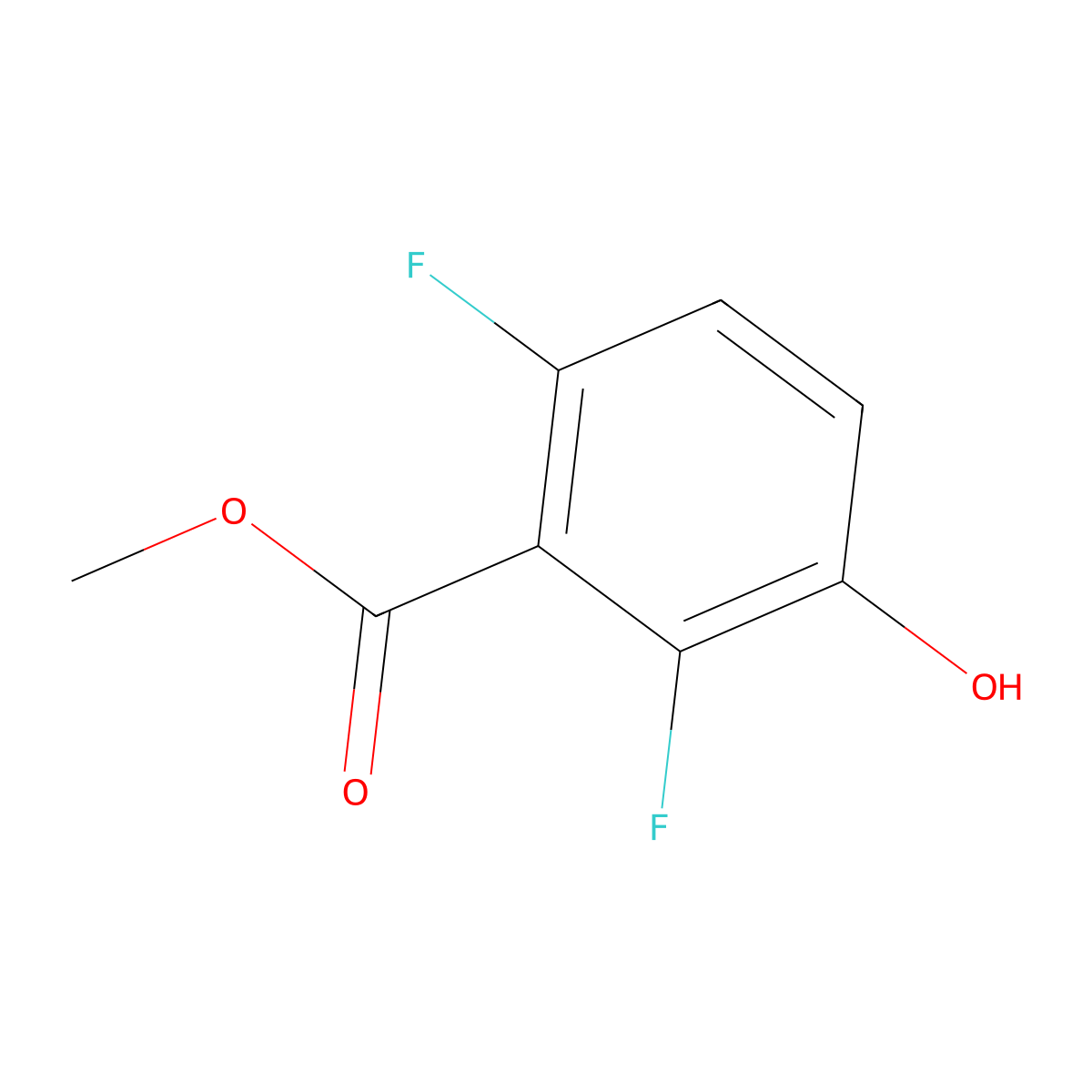 Methyl 2,6-difluoro-3-hydroxybenzoate molecular structure, CAS 1214332-41-8