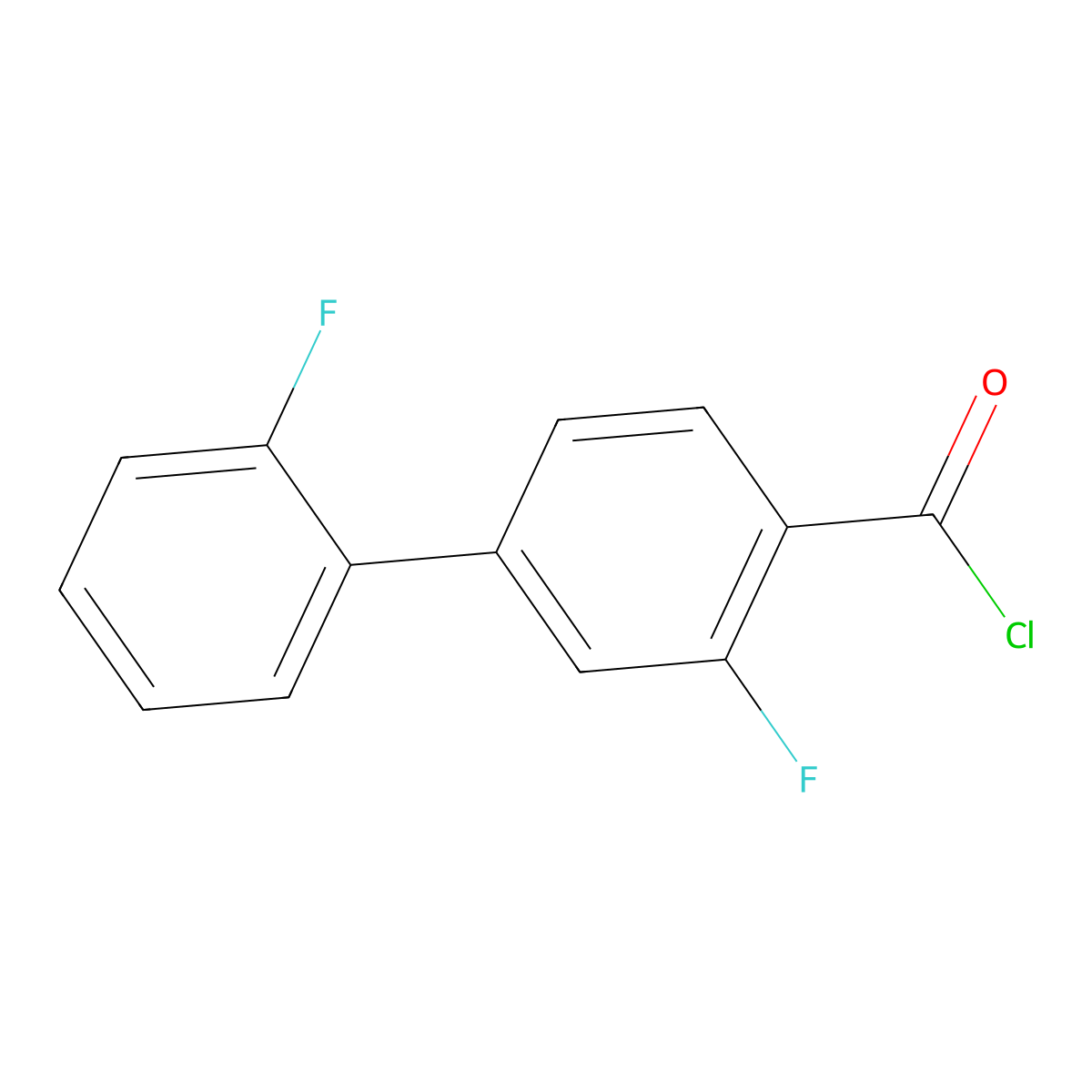 2-Fluoro-4-(2-fluorophenyl)benzoyl chloride molecular structure, CAS 1214332-44-1