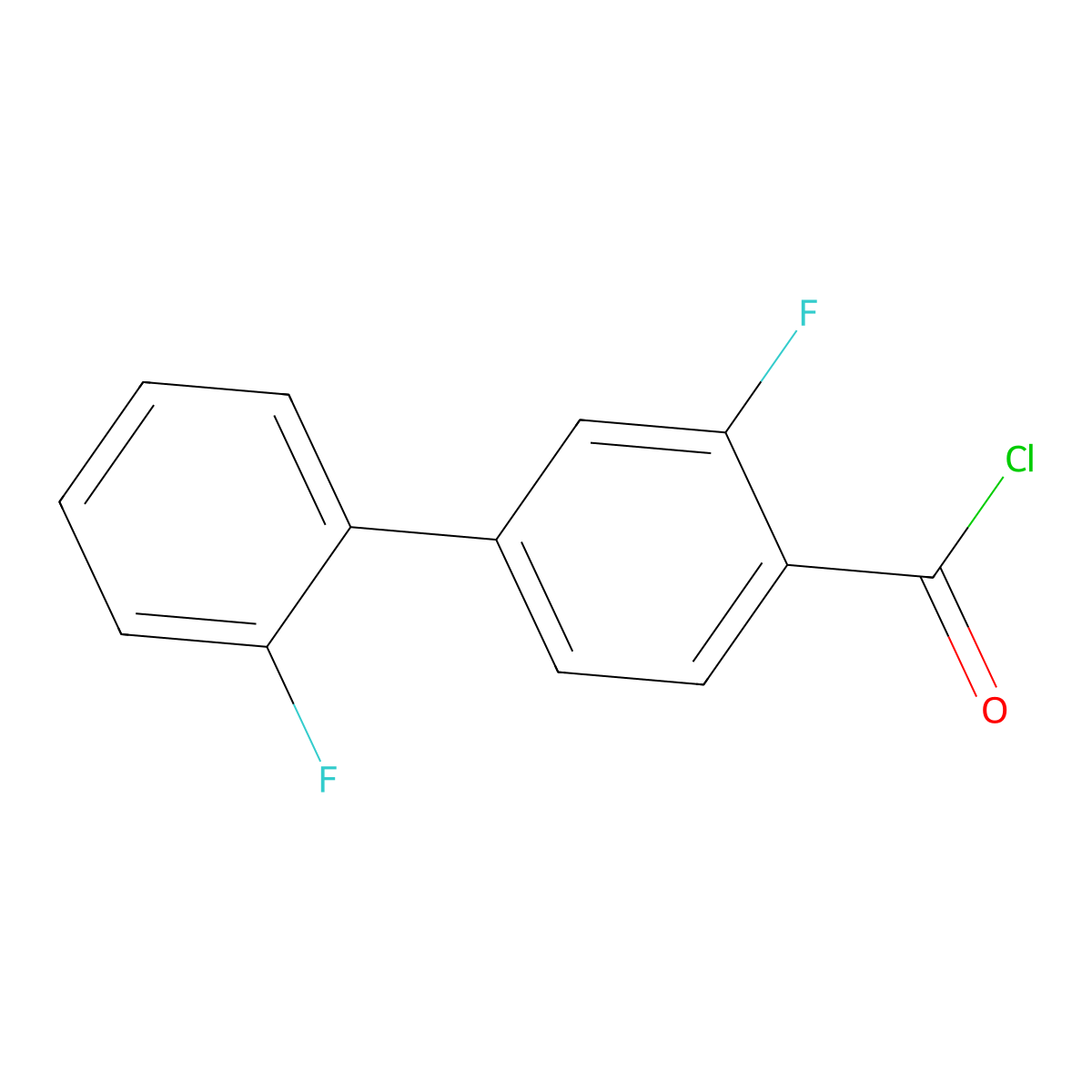 2-Fluoro-4-(2-fluorophenyl)benzoyl chloride molecular structure, CAS 1214332-44-1
