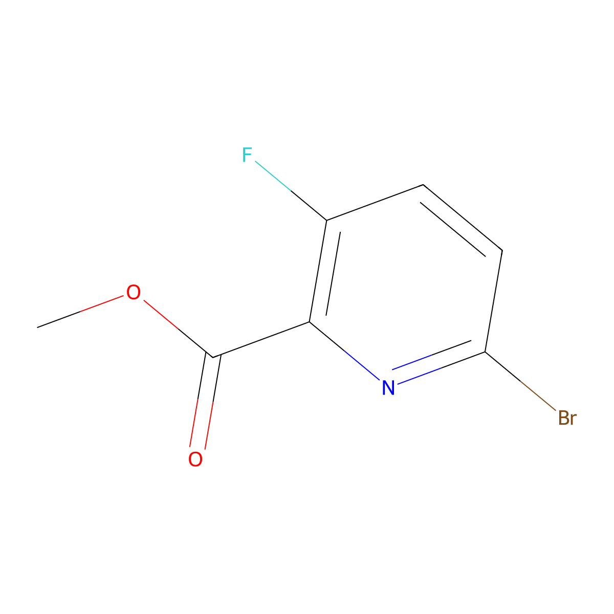 Methyl 6-bromo-3-fluoropyridine-2-carboxylate molecular structure, CAS 1214332-47-4