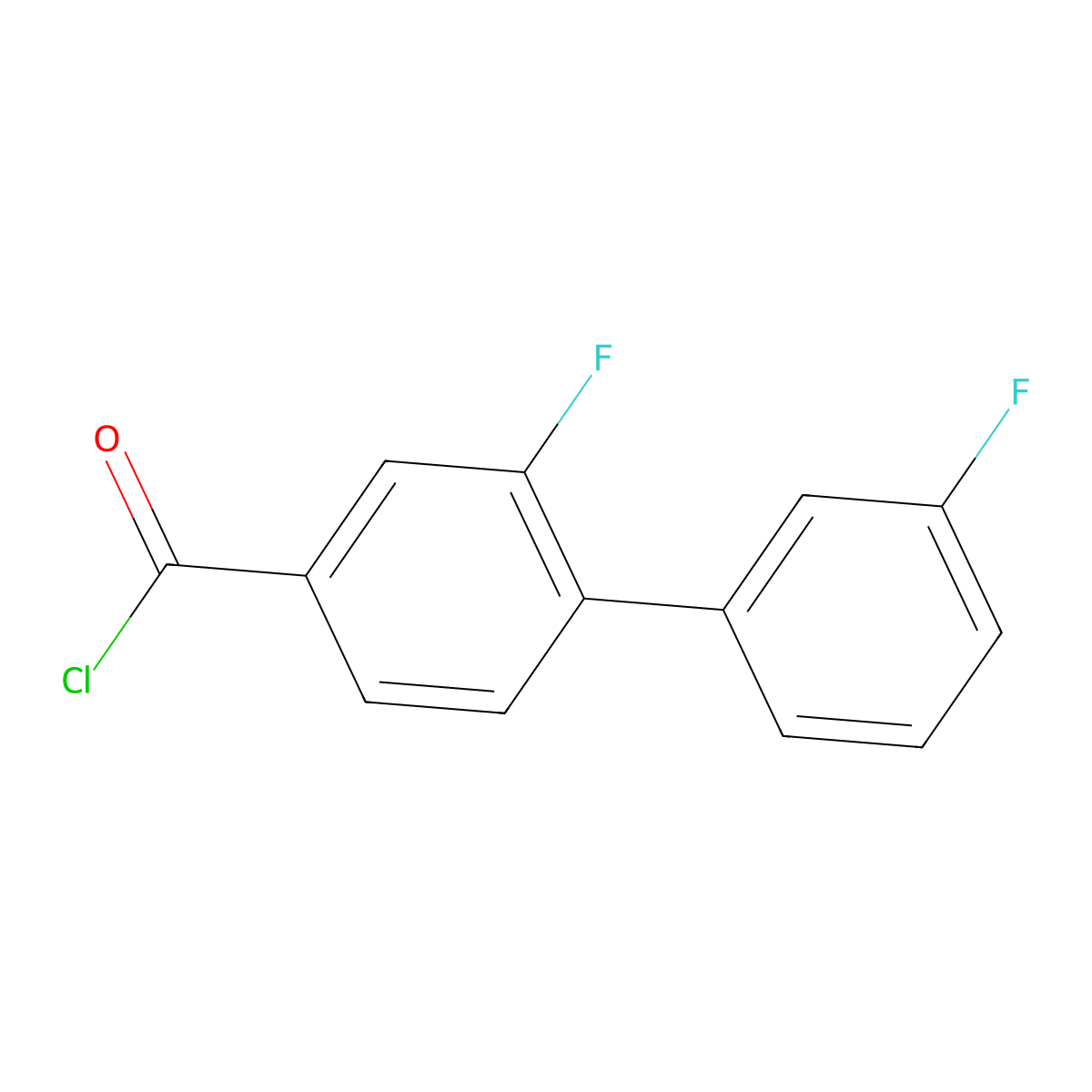 3-Fluoro-4-(3-fluorophenyl)benzoyl chloride molecular structure, CAS 1214332-48-5