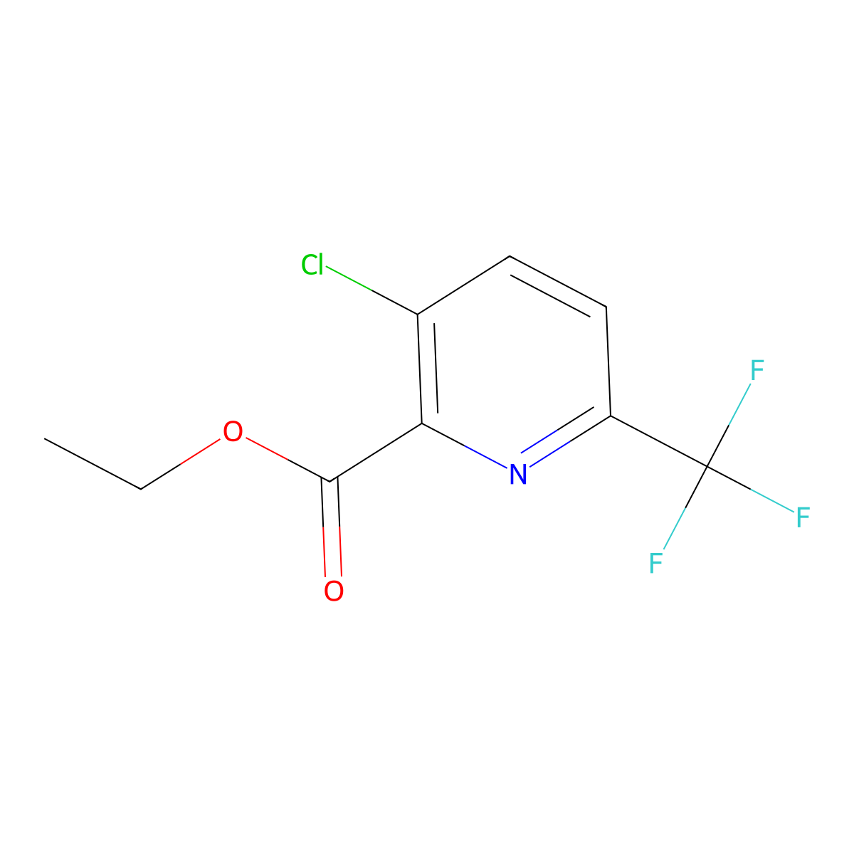 Ethyl 3-chloro-6-(trifluoromethyl)picolinate molecular structure, CAS 1214332-53-2
