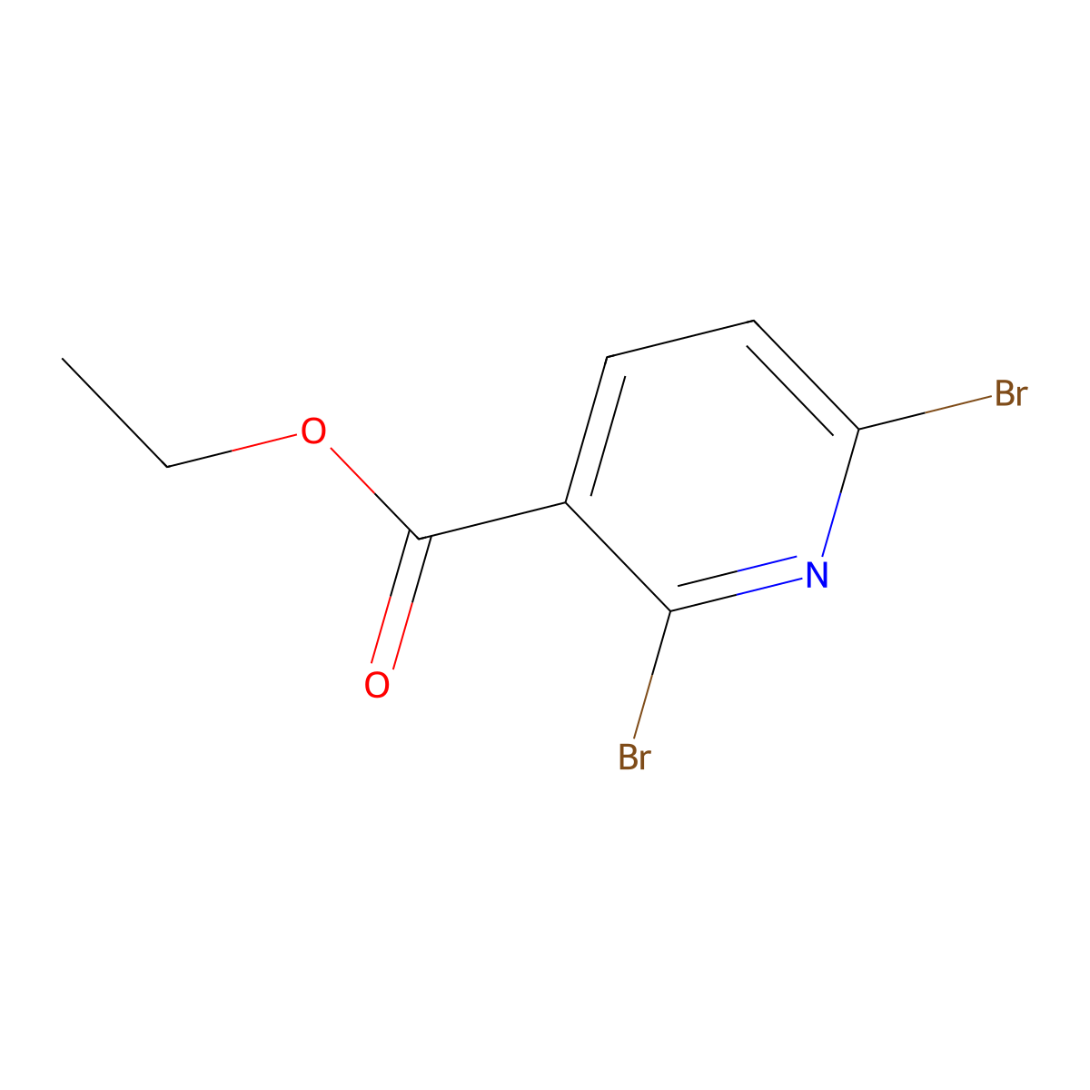 Ethyl 2,6-dibromonicotinate molecular structure, CAS 1214332-54-3