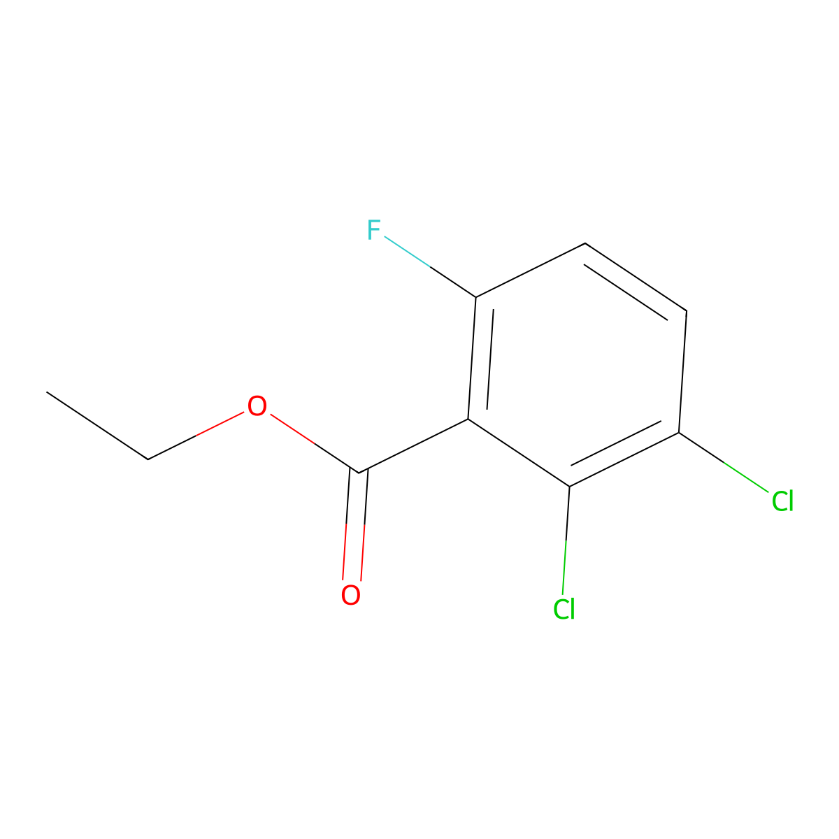 Ethyl 2,3-dichloro-6-fluorobenzoate molecular structure, CAS 1214332-56-5