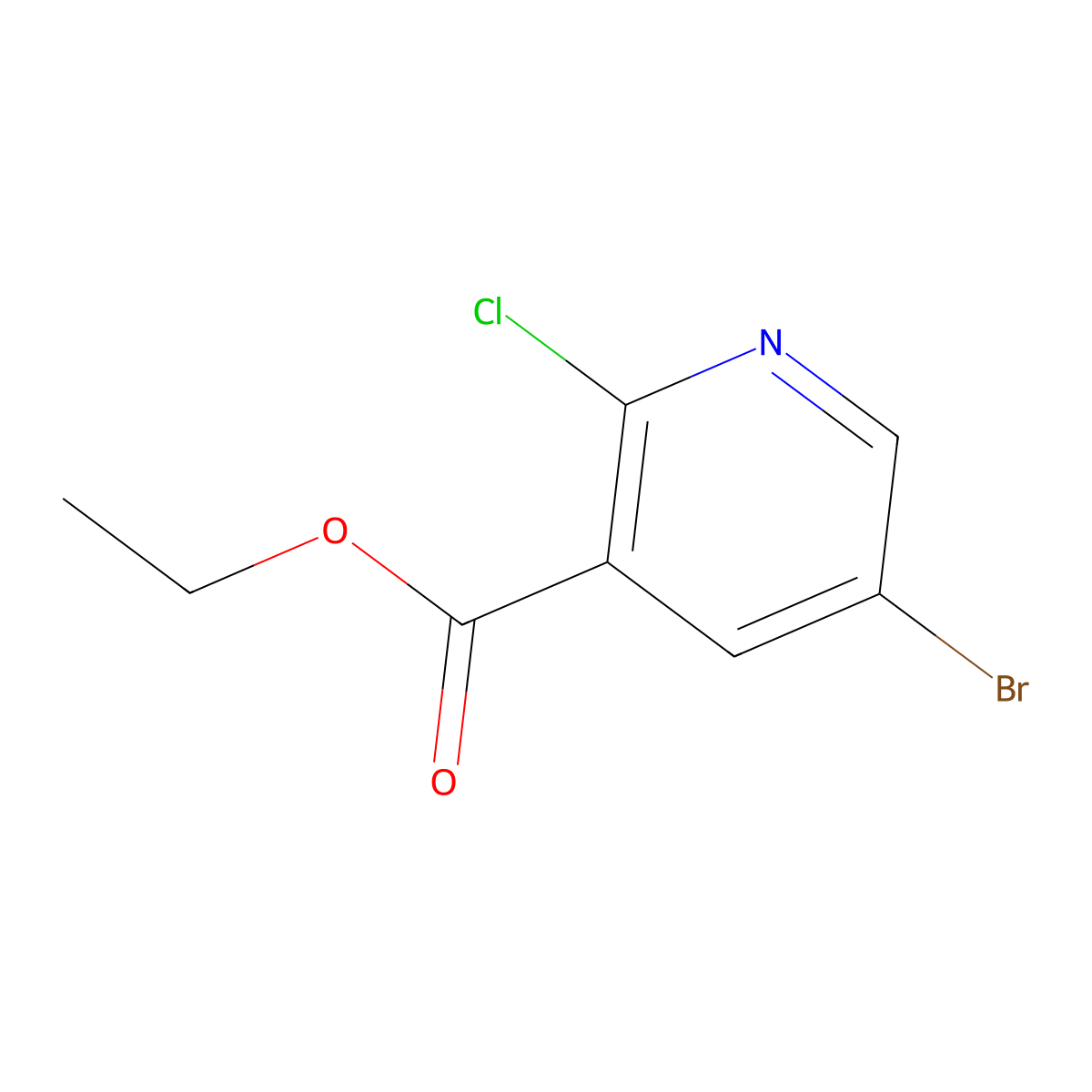 Ethyl 5-bromo-2-chloronicotinate molecular structure, CAS 1214332-67-8