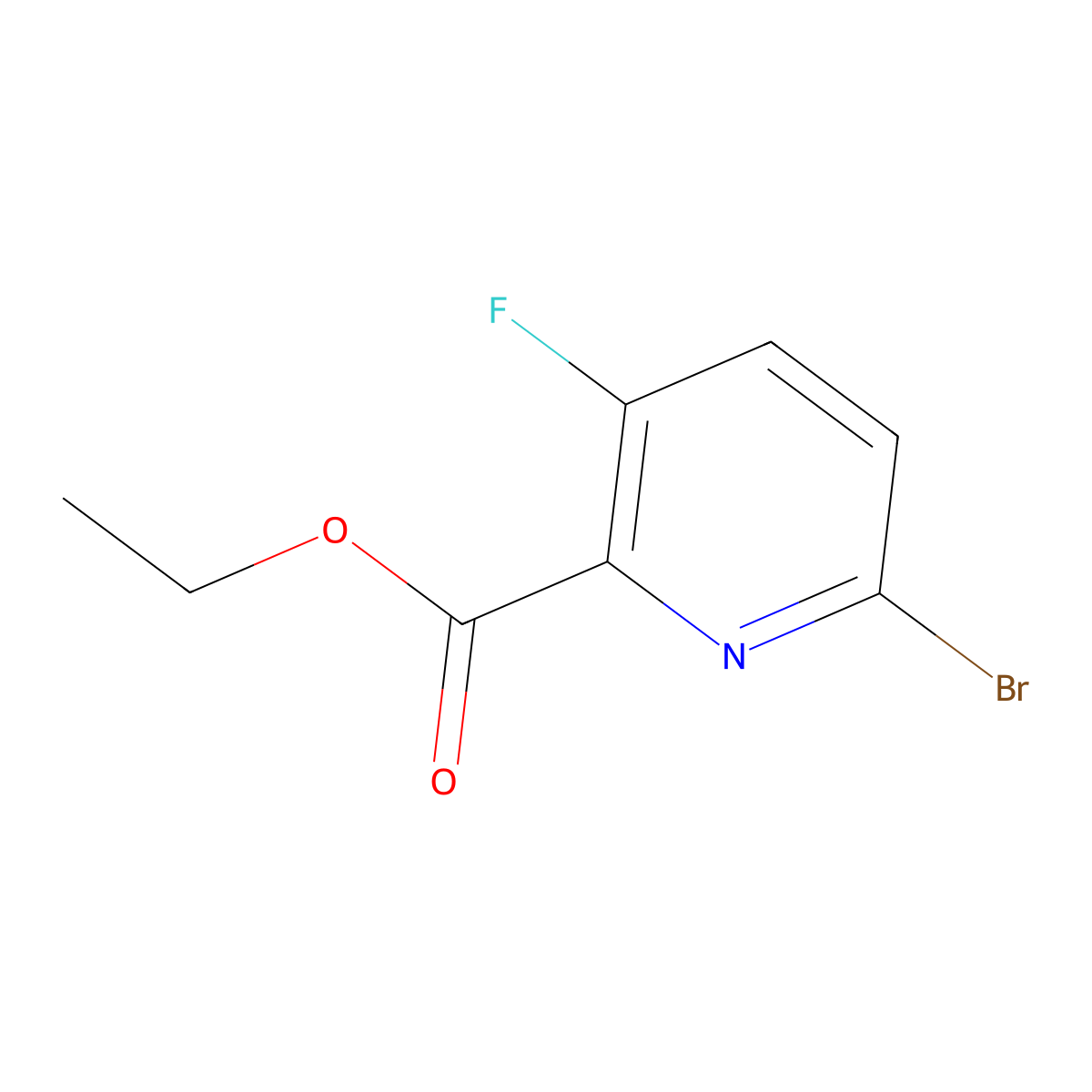 Ethyl 6-bromo-3-fluoropicolinate molecular structure, CAS 1214332-73-6