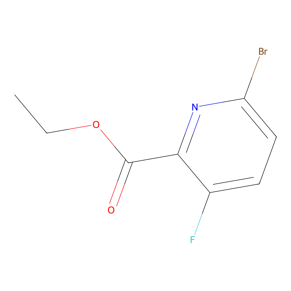 Ethyl 6-bromo-3-fluoropicolinate molecular structure, CAS 1214332-73-6