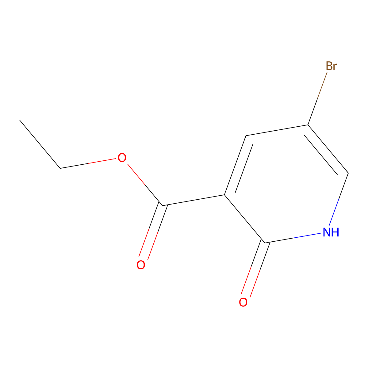 Ethyl 5-bromo-2-oxo-1,2-dihydropyridine-3-carboxylate molecular structure, CAS 1214332-75-8