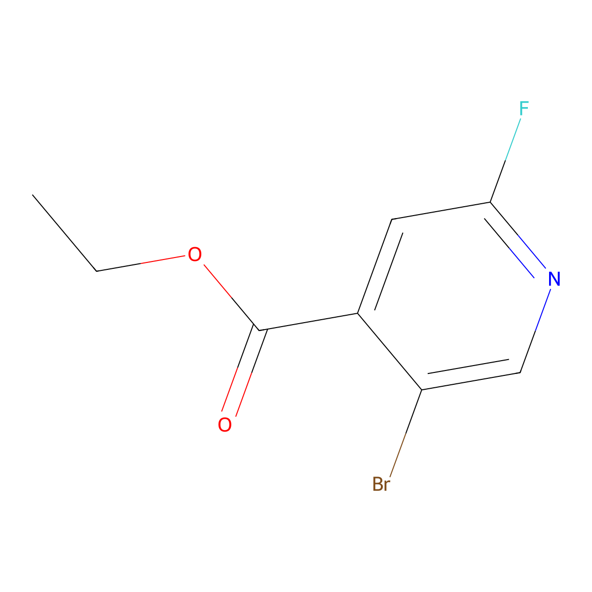 Ethyl 5-bromo-2-fluoropyridine-4-carboxylate molecular structure, CAS 1214332-81-6