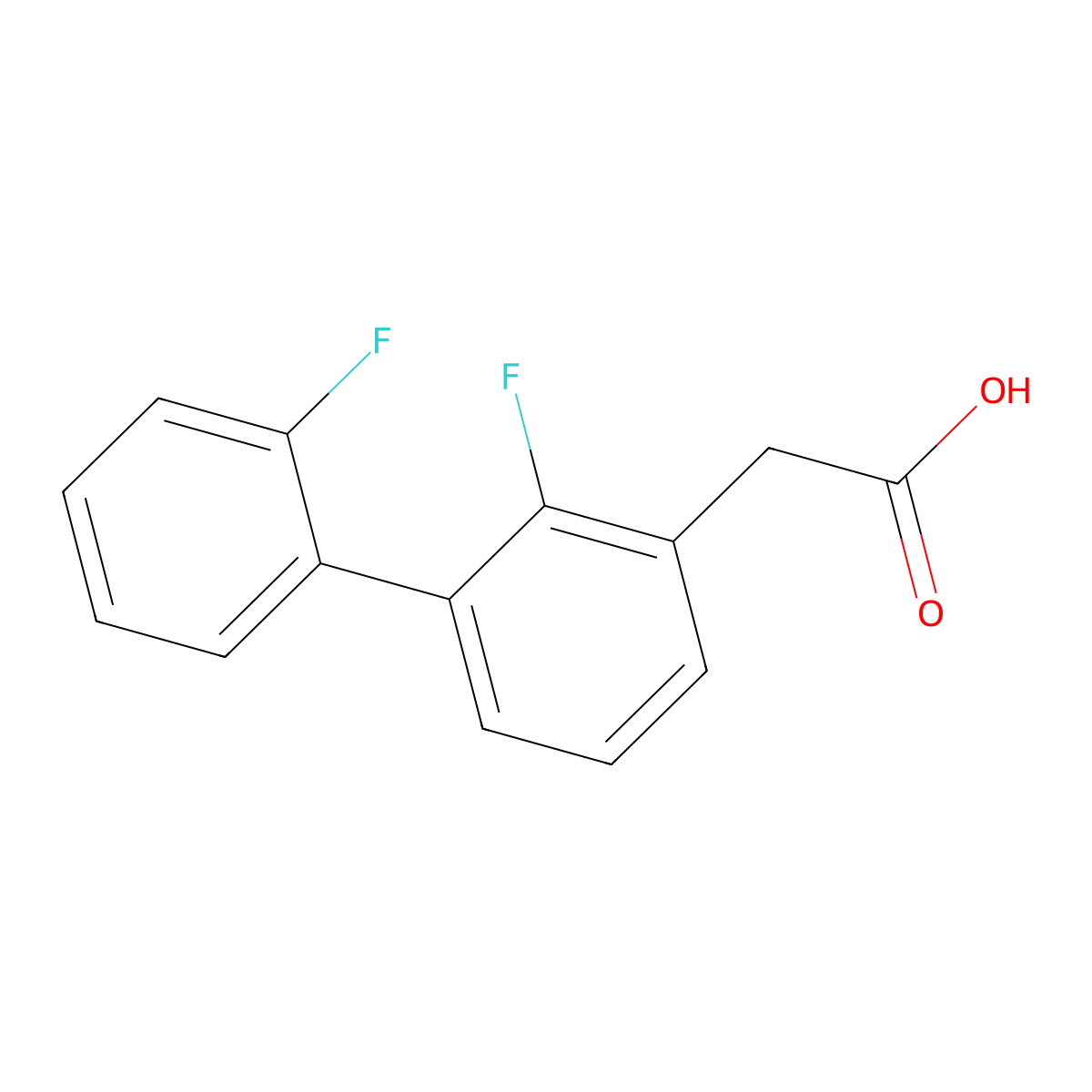 2-[2-Fluoro-3-(2-fluorophenyl)phenyl]acetic acid molecular structure, CAS 1214332-85-0