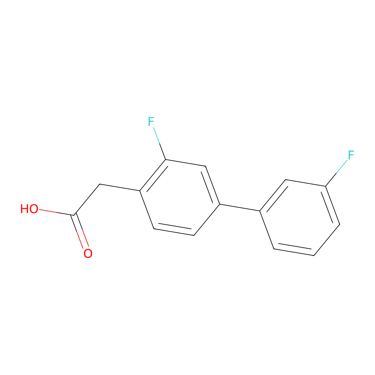2-(3,3'-Difluoro-[1,1'-biphenyl]-4-yl)acetic acid molecular structure, CAS 1214332-90-7