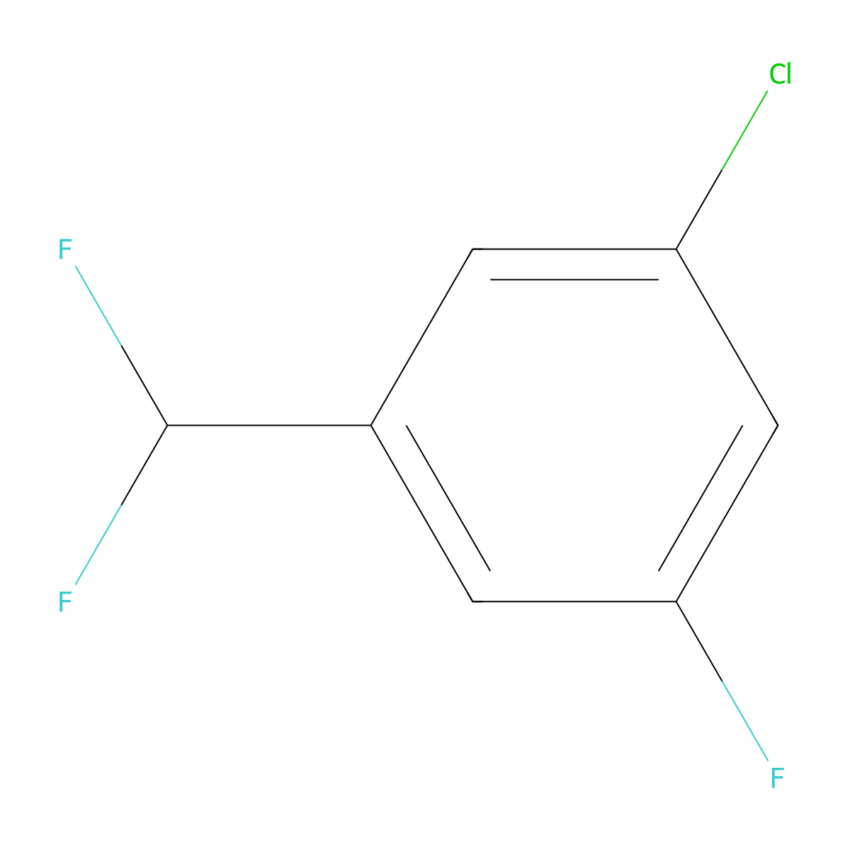 1-Chloro-3-(difluoromethyl)-5-fluorobenzene molecular structure, CAS 1214333-10-4