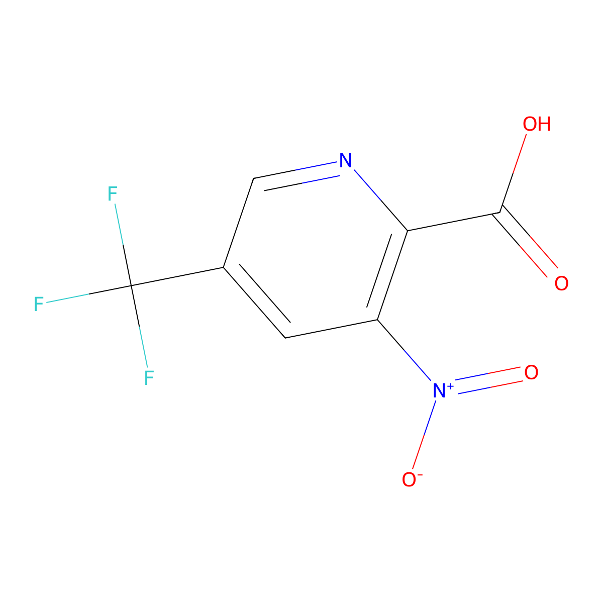 3-Nitro-5-(trifluoromethyl)picolinic acid molecular structure, CAS 1214333-19-3