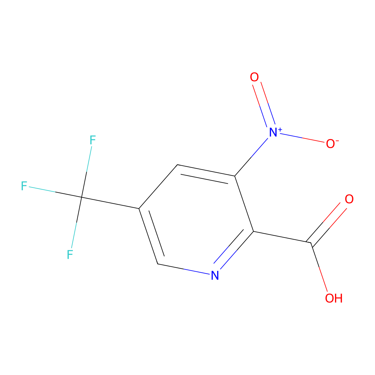 3-Nitro-5-(trifluoromethyl)picolinic acid molecular structure, CAS 1214333-19-3