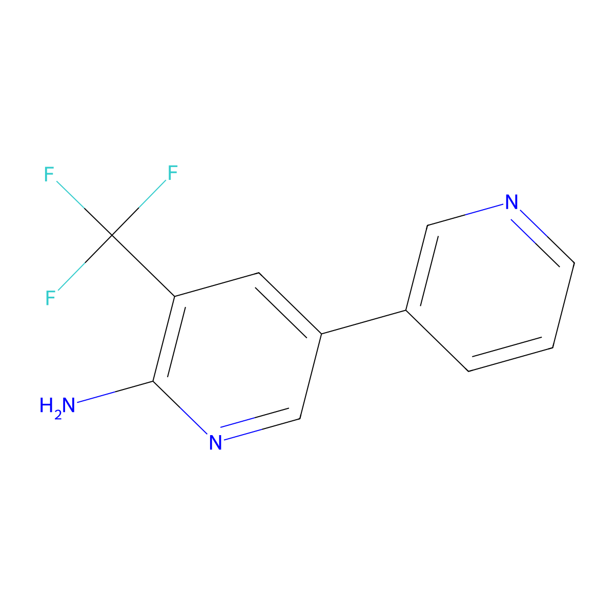 5-(Pyridin-3-yl)-3-(trifluoromethyl)pyridin-2-amine molecular structure, CAS 1214333-32-0