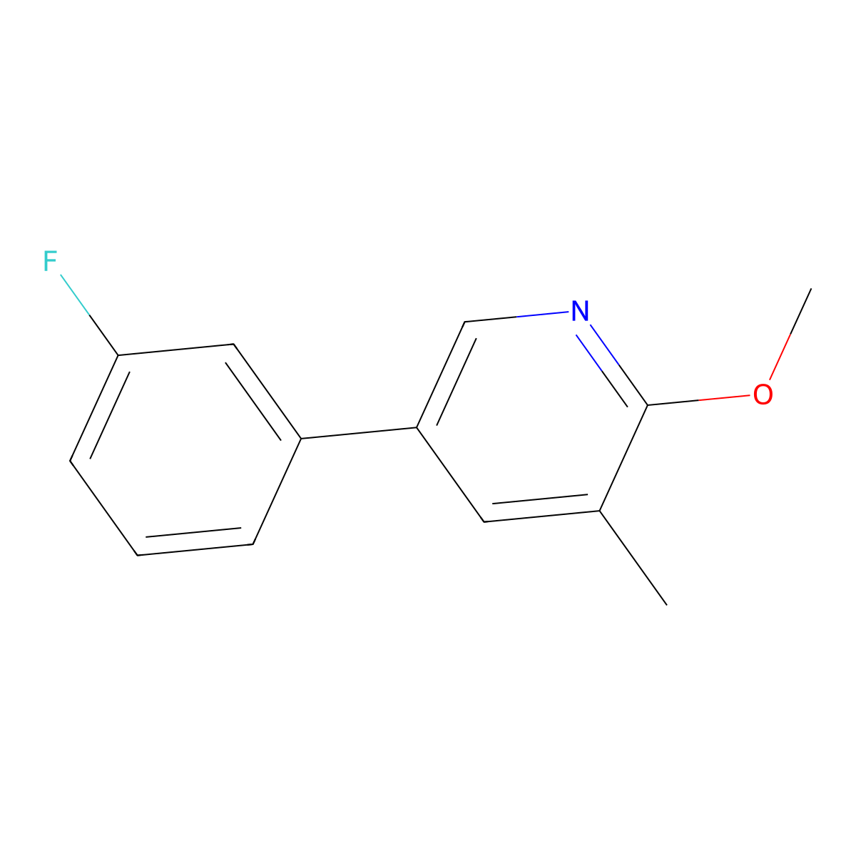 5-(3-Fluorophenyl)-2-methoxy-3-methylpyridine molecular structure, CAS 1214333-33-1